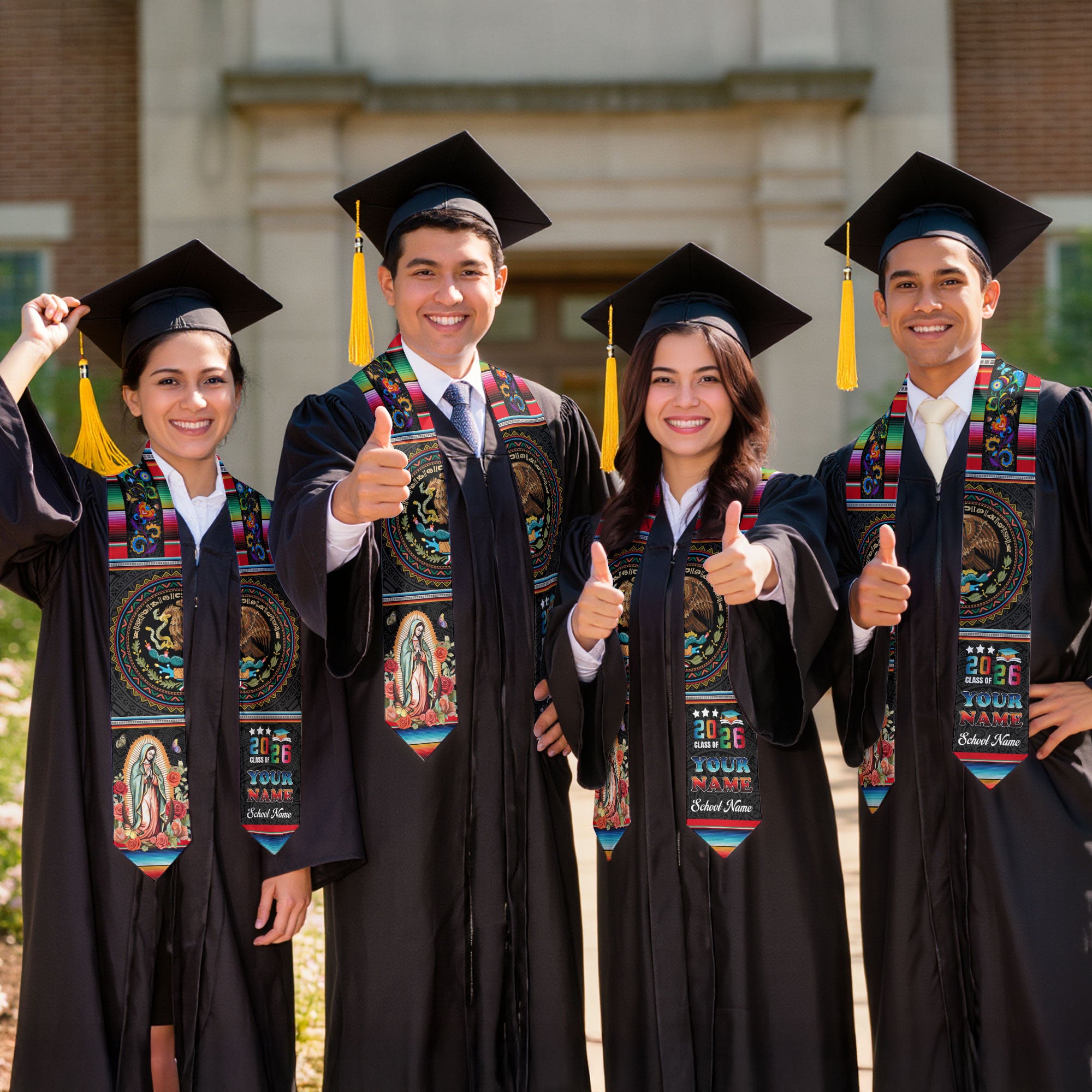 Personalized Mexico Graduation Sash 2026, Custom Mexican Stole for Graduate, Stylish Graduation Stole for Mexican Graduate