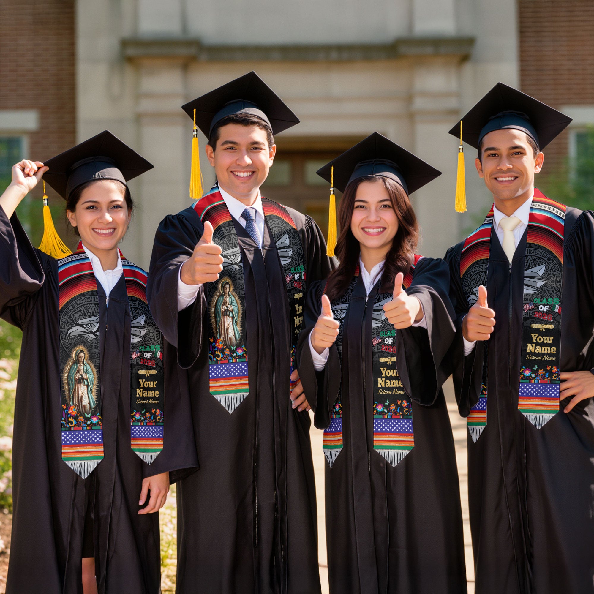 Mexico Graduation Stole 2026 for Graduate, Custom Personalized Mexican Sash