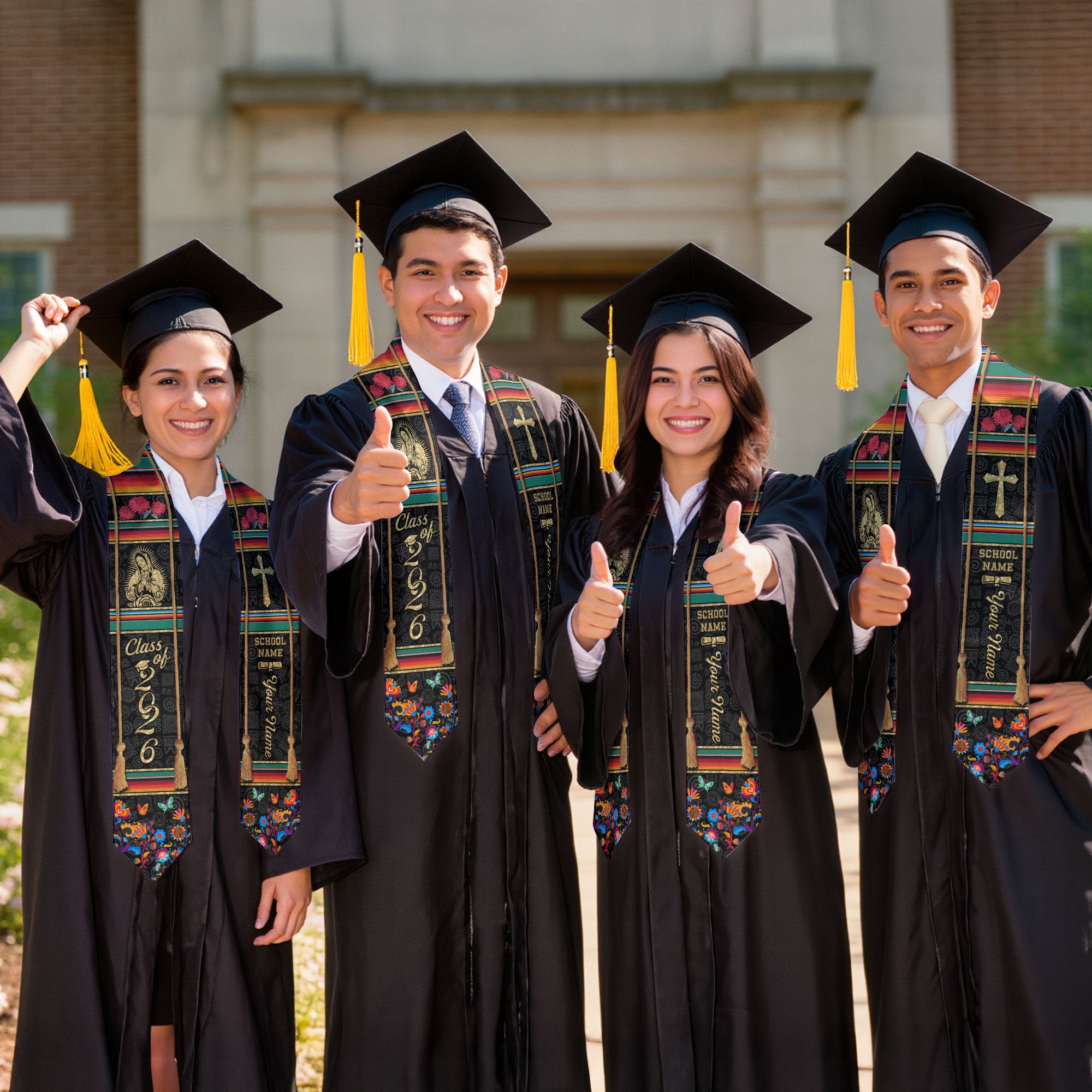 Mexican Graduation Stole 2026, Custom Personalized Mexico Sash for Graduate