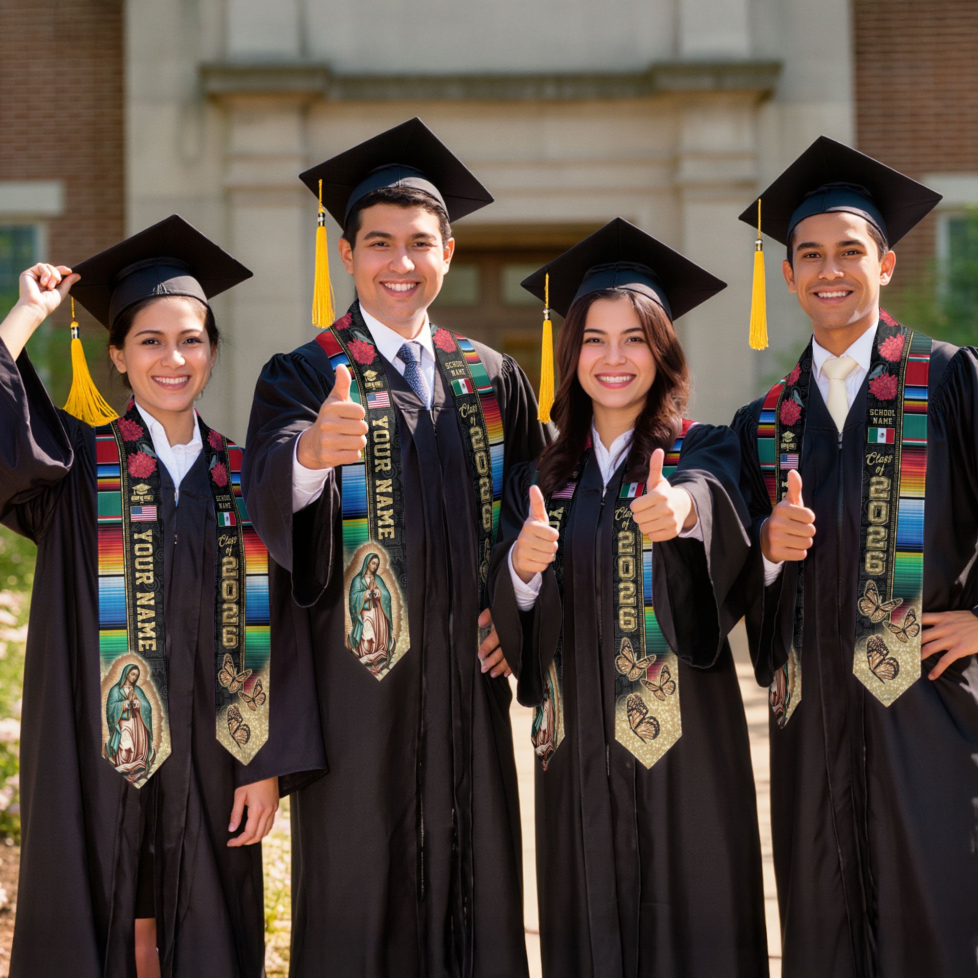 Mexico Personalized Sash 2026 for Graduate, Custom Mexican Graduation Stole