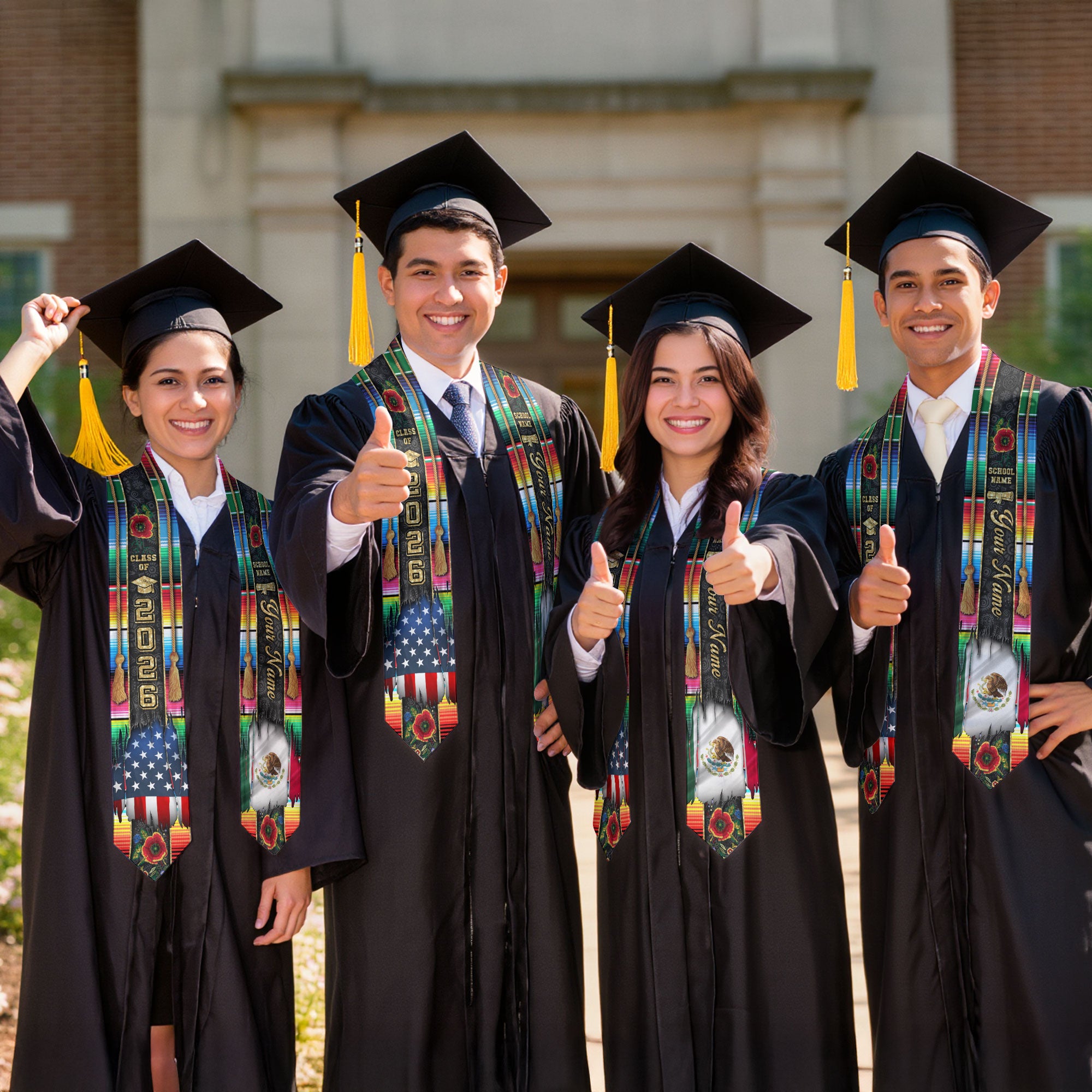 Custom Mexican Sash Mexico 2026, Graduation Stole for Senior Graduate