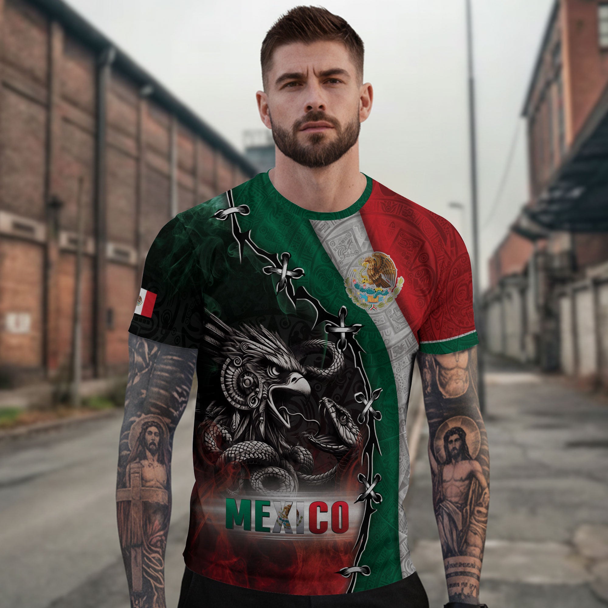 Mexico Flag Eagle Aztec Warrior Heritage Pride Spirit Legacy Shirt