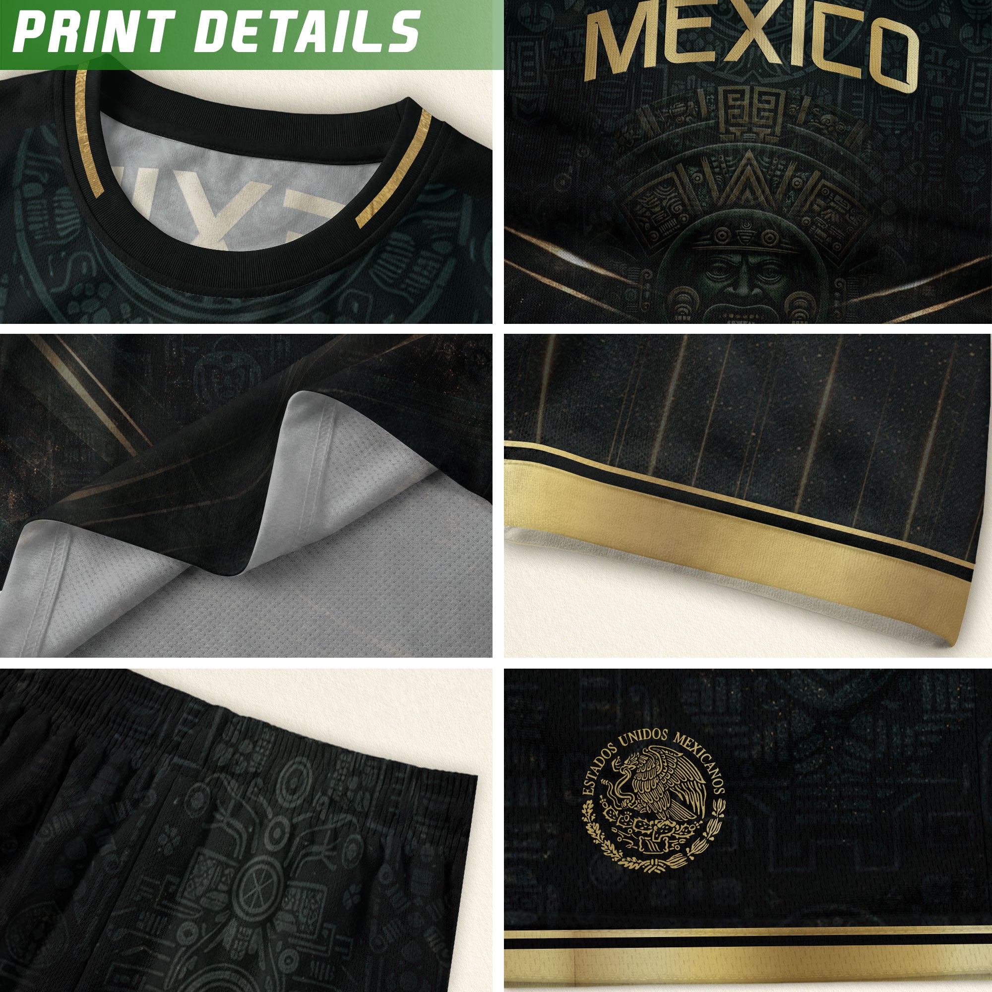 Mexico Heritage Football Jersey Black Gold, Tradition Meets Modern Expression