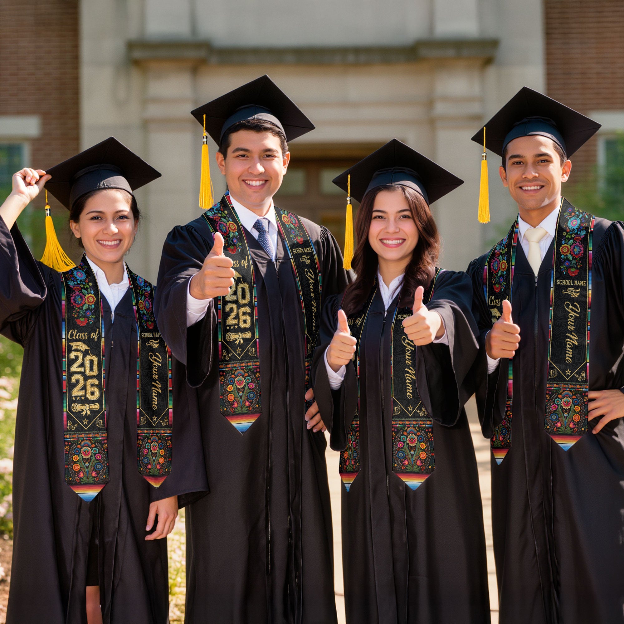 Mexican Graduation Stole Custom 2026 Mexican Graduation Sash, Mexican Stoles for Graduation