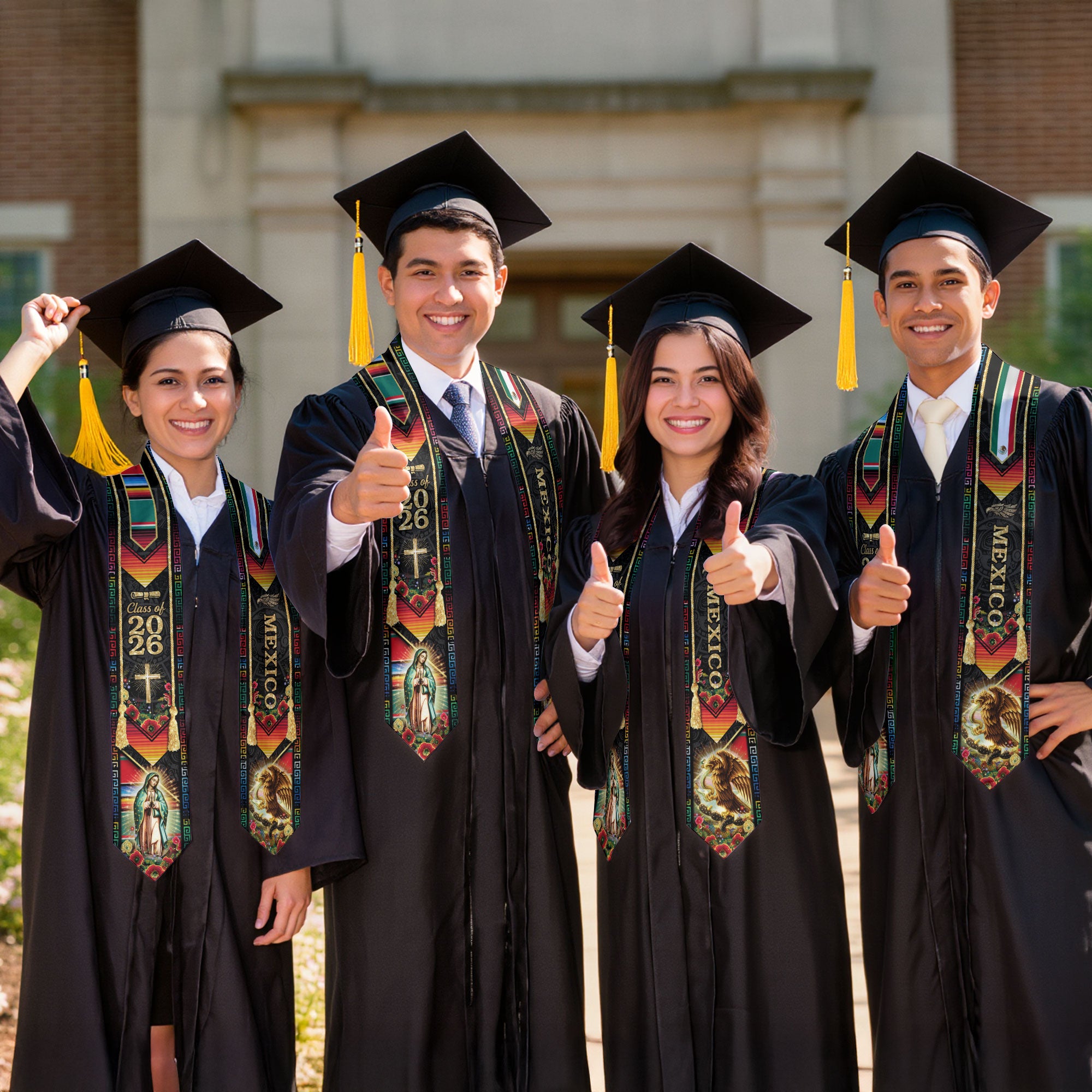 Catholic Graduation Stole 2026 Guadalupe Mexico Eagle Religious Hispanic