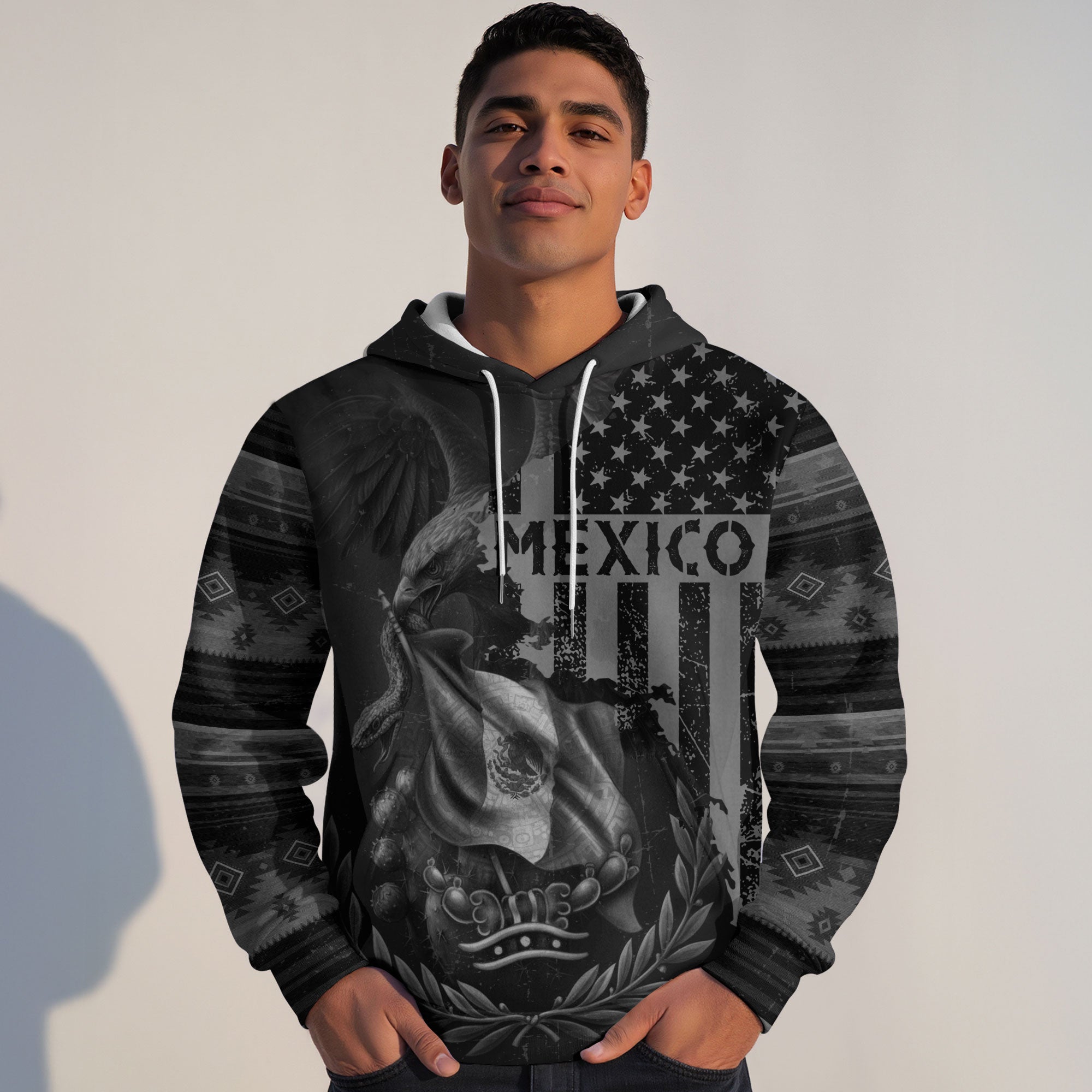 Sudadera De Mexico Aztec Eagle Tribal Cultural Symbol Graphic Para Hombre Hoodie