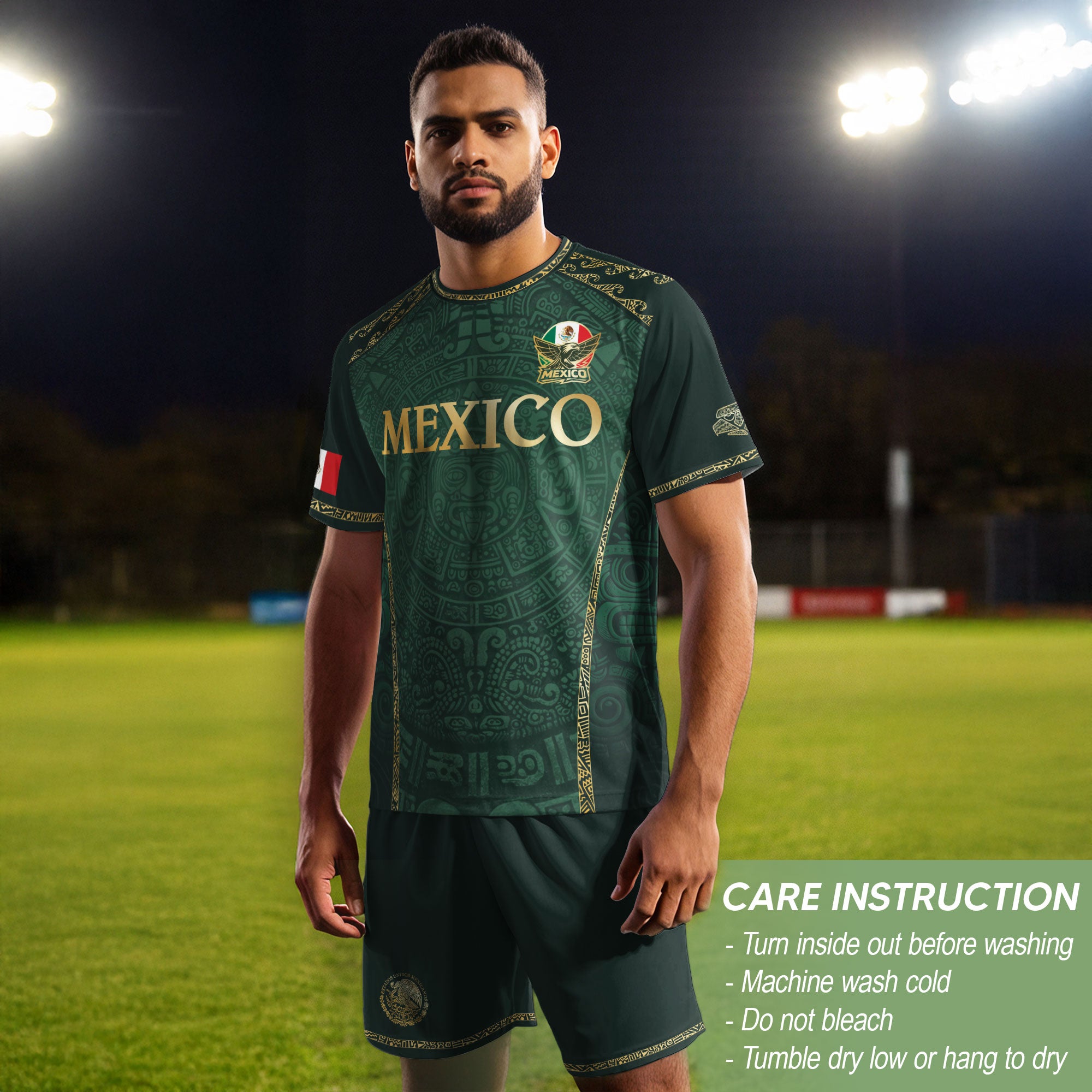 Mexico National Pride Soccer Jersey Gold Green, Culture and Legacy Collection