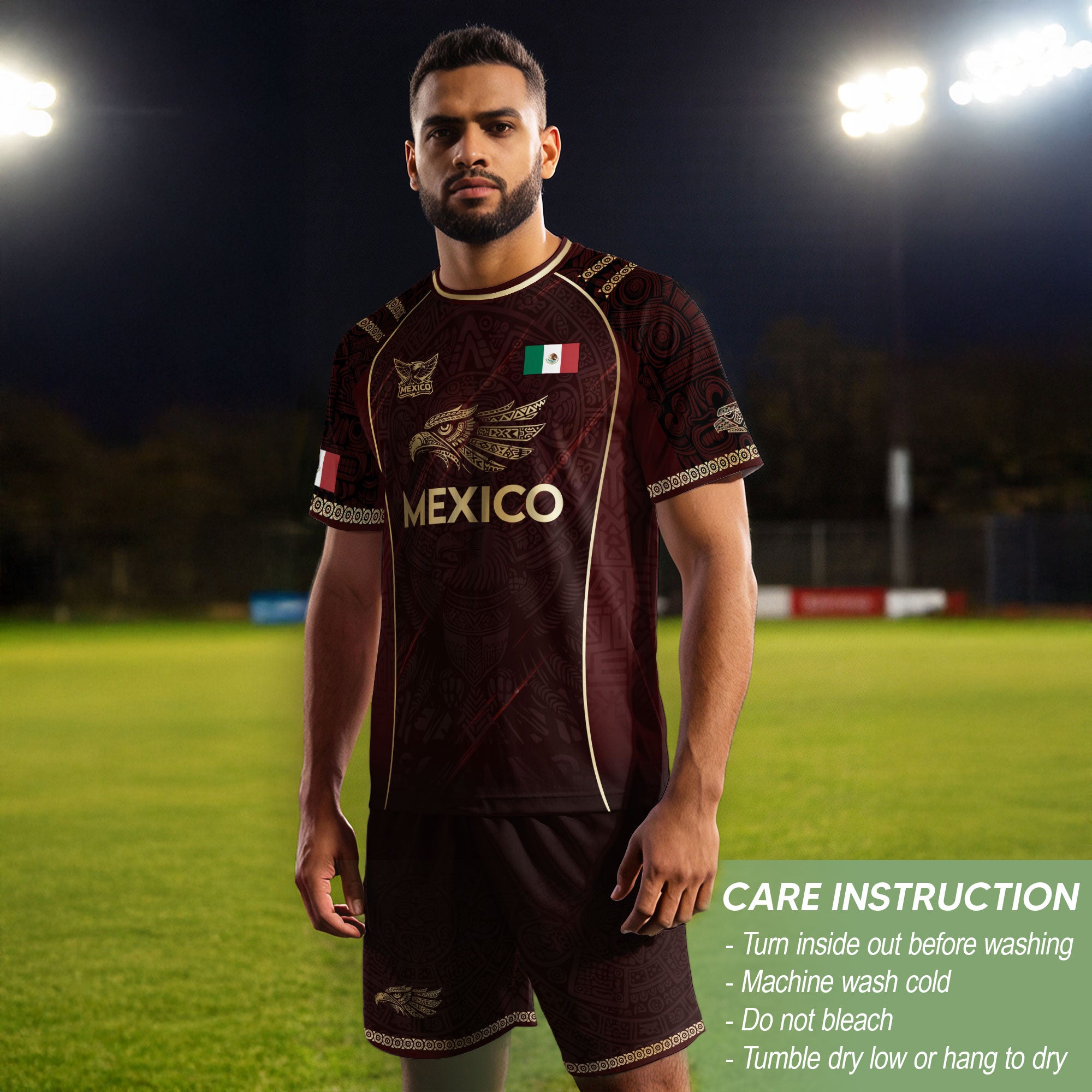 Mexico Cultural Heritage Soccer Jersey Red And Gold, Pride Beyond the Game