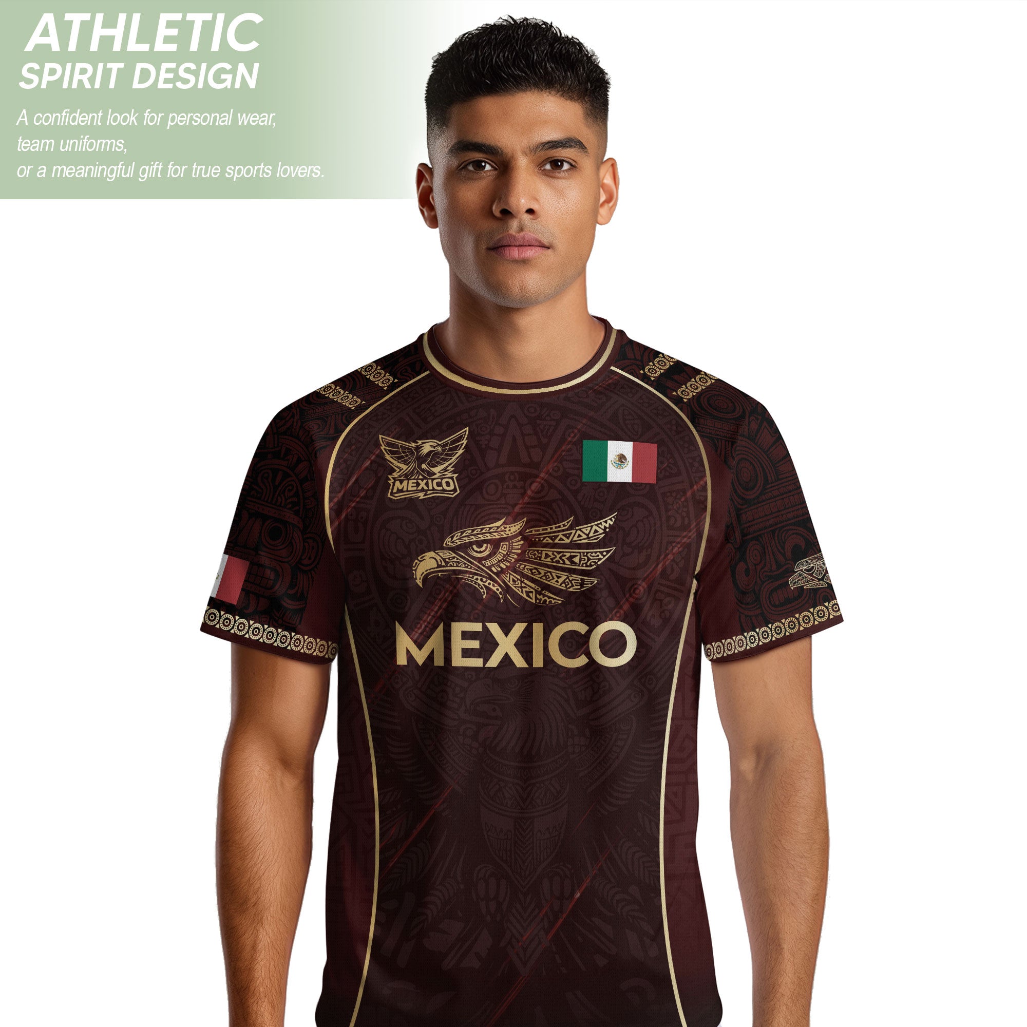 Mexico Cultural Heritage Soccer Jersey Red And Gold, Pride Beyond the Game