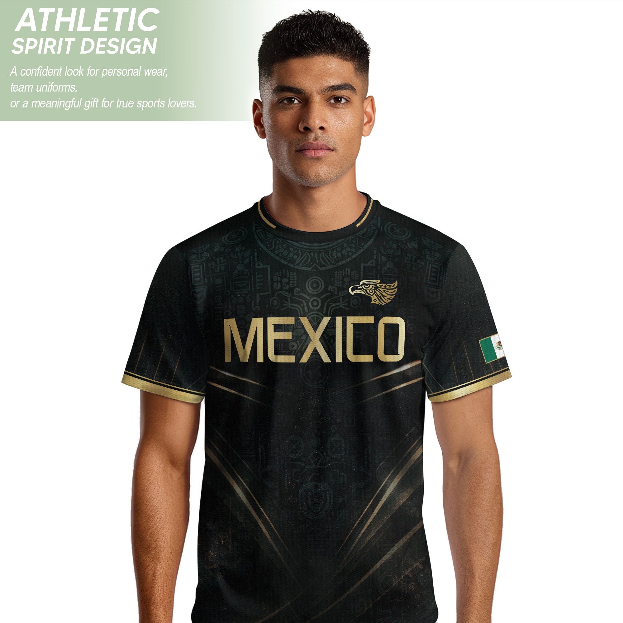 Mexico Heritage Football Jersey Black Gold, Tradition Meets Modern Expression