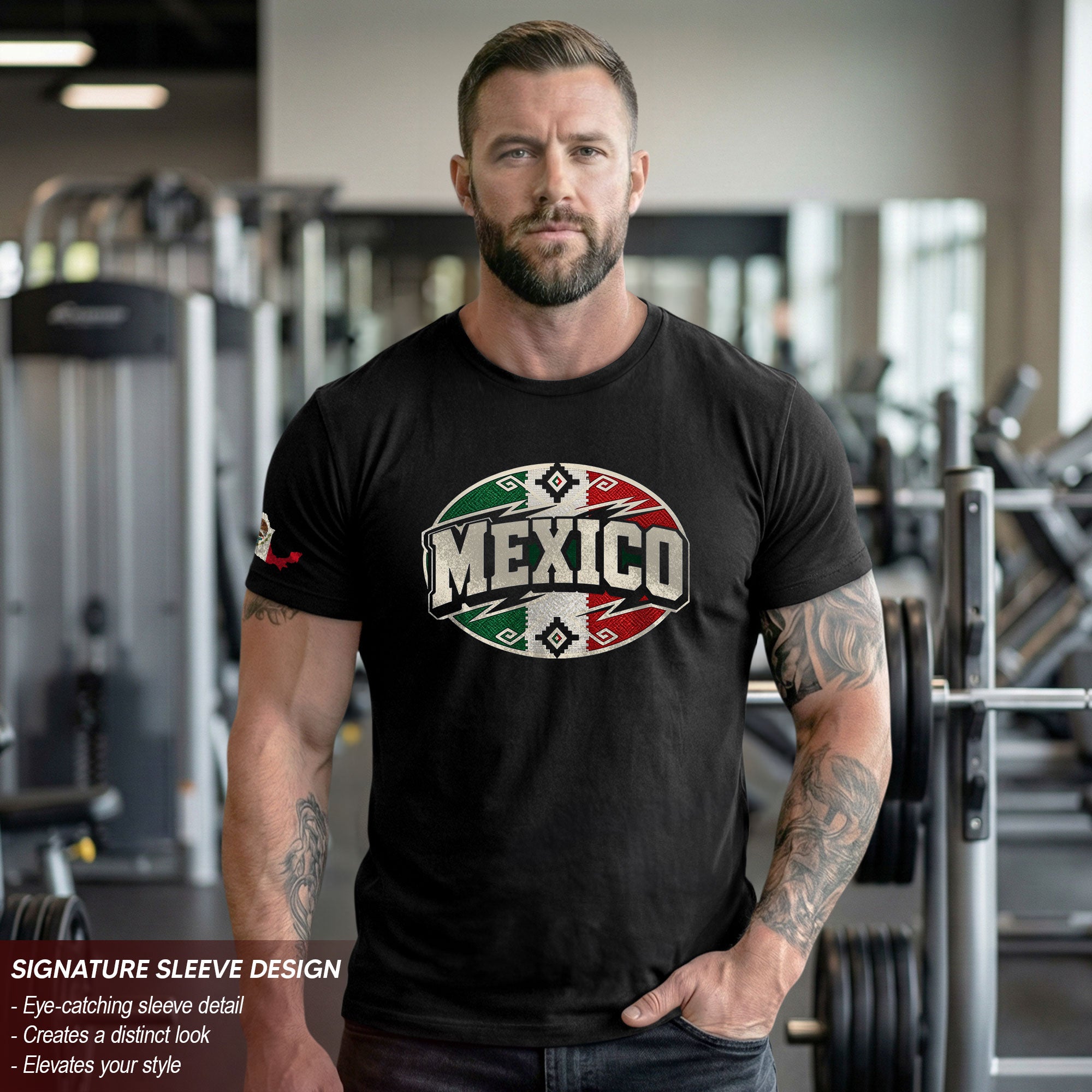 Mexico Graphic T-Shirt Cultural Flag Print Design Casual Short Sleeve Cotton Apparel