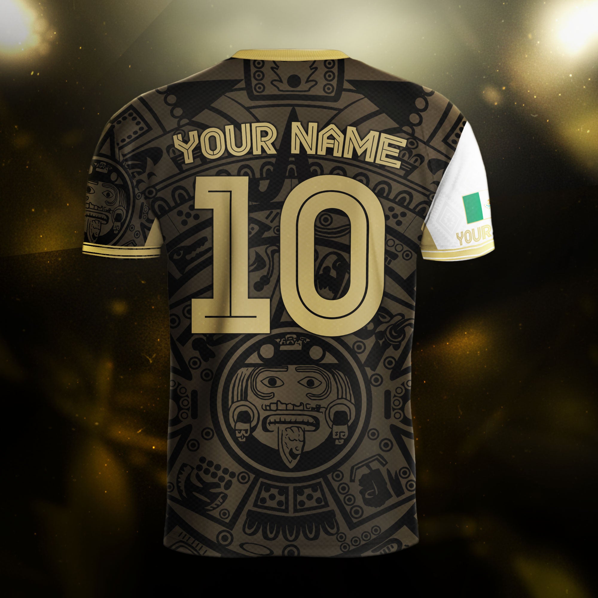 Custom Mexico Soccer Jersey with Name & Number – Aztec Style
