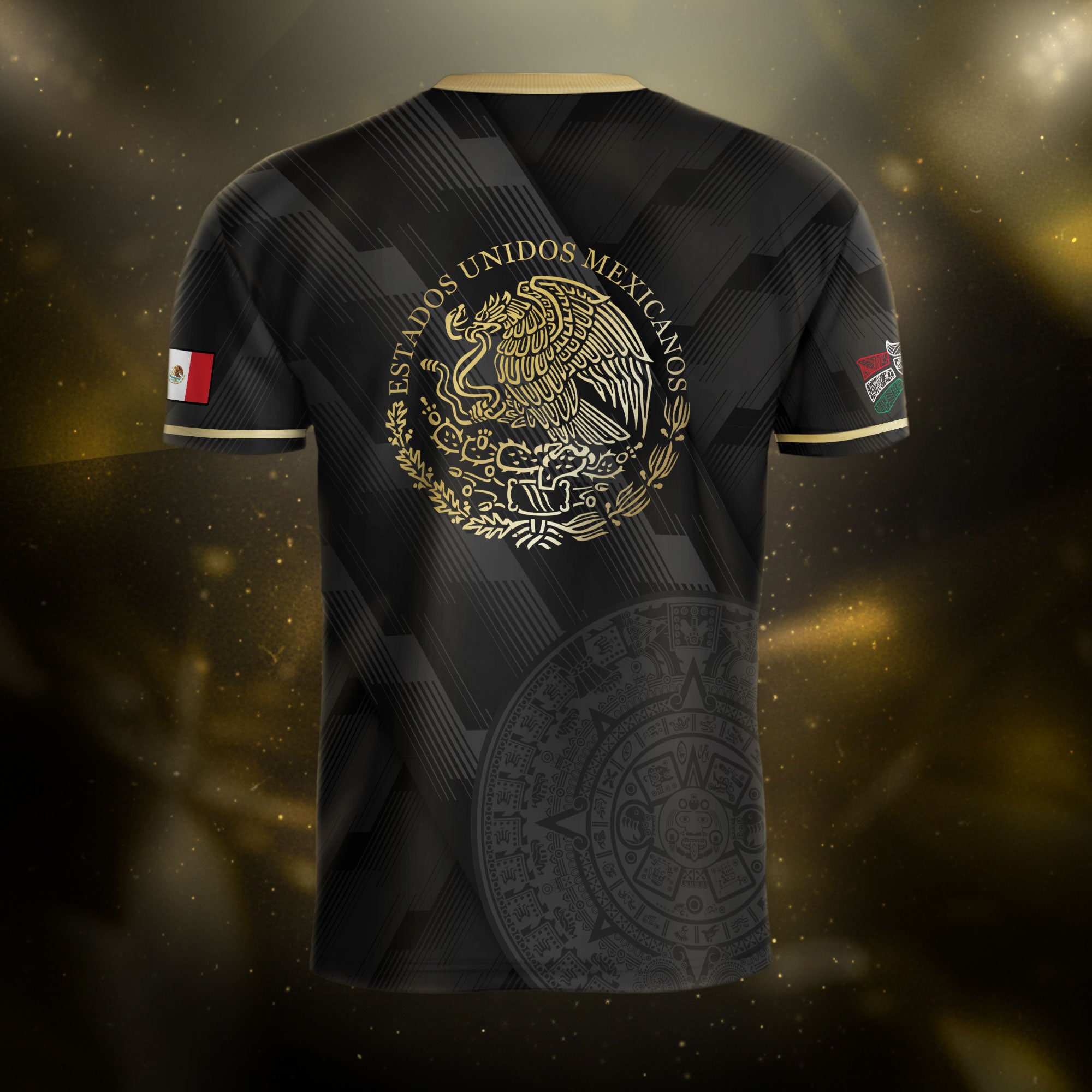 Mexico Soccer Jersey Black Style with Subtle Aztec Design