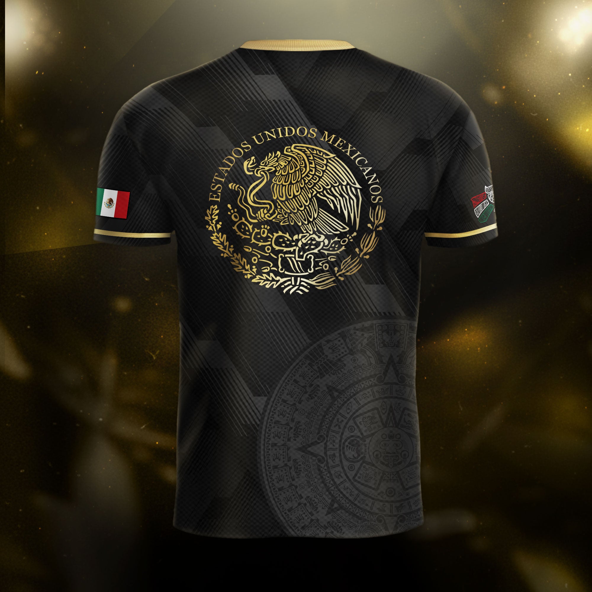 Mexico Soccer Jersey Black Style with Subtle Aztec Design