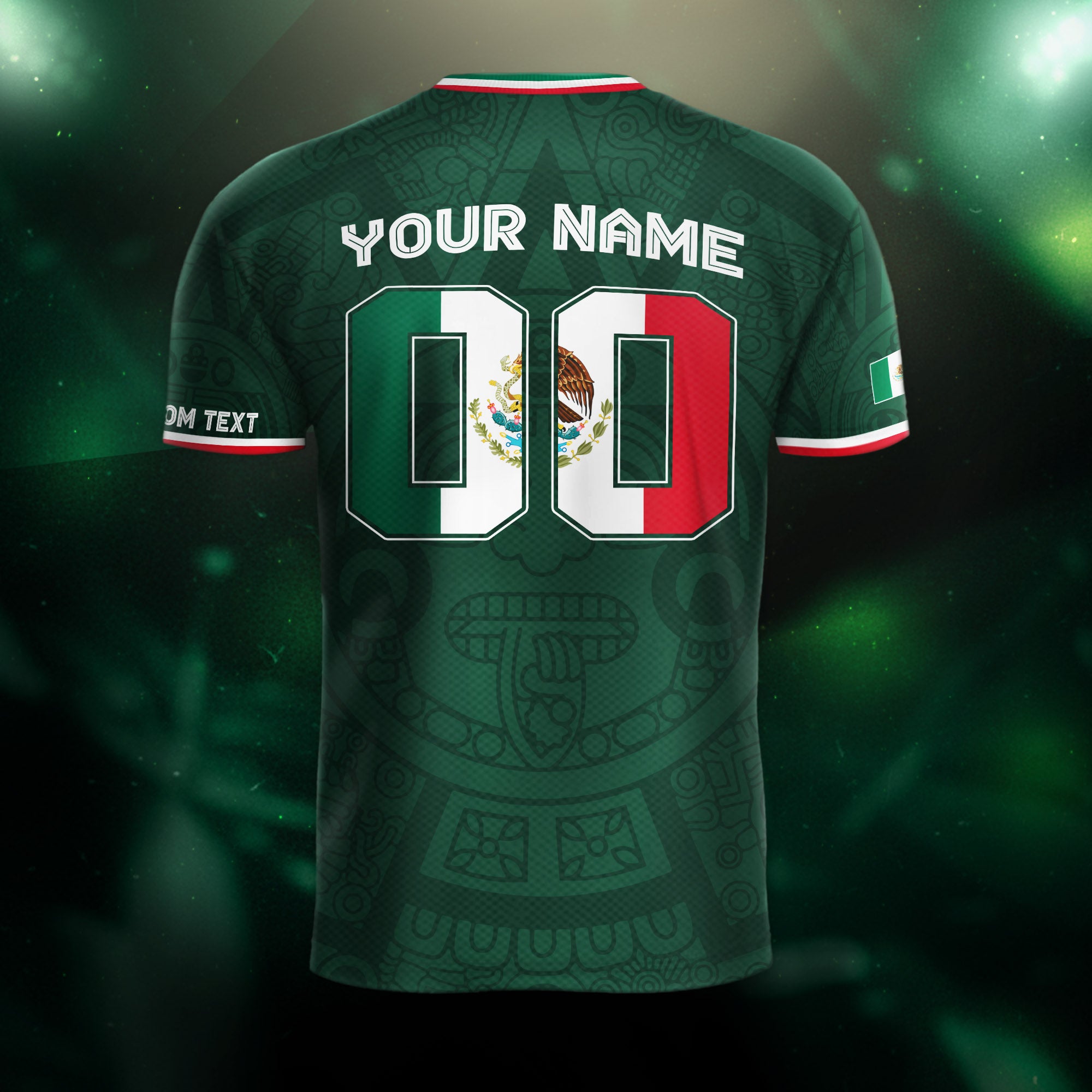 Custom Mexico Green Virgin of Guadalupe Soccer Jersey