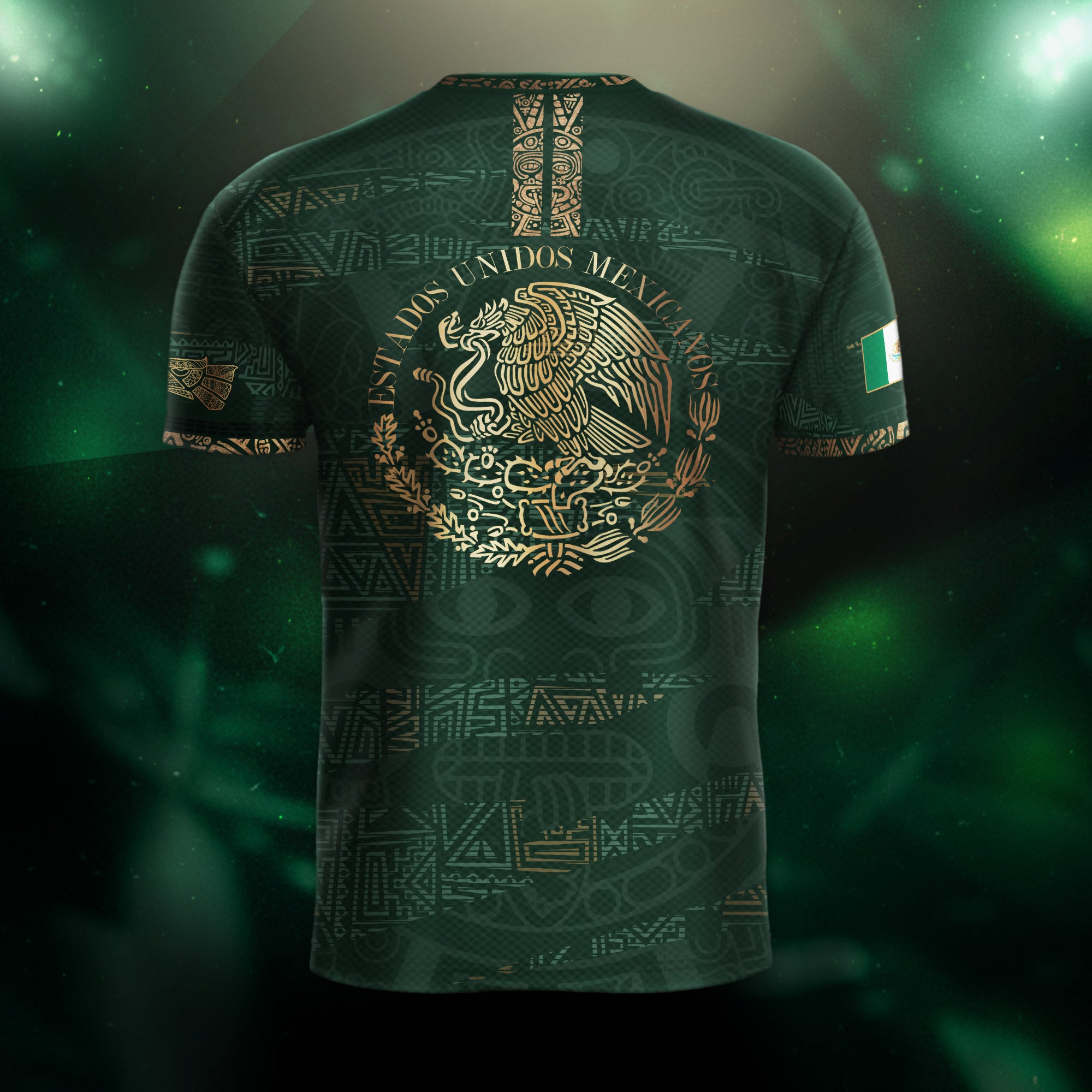 Mexico Green Gold Aztec Heritage Soccer Jersey