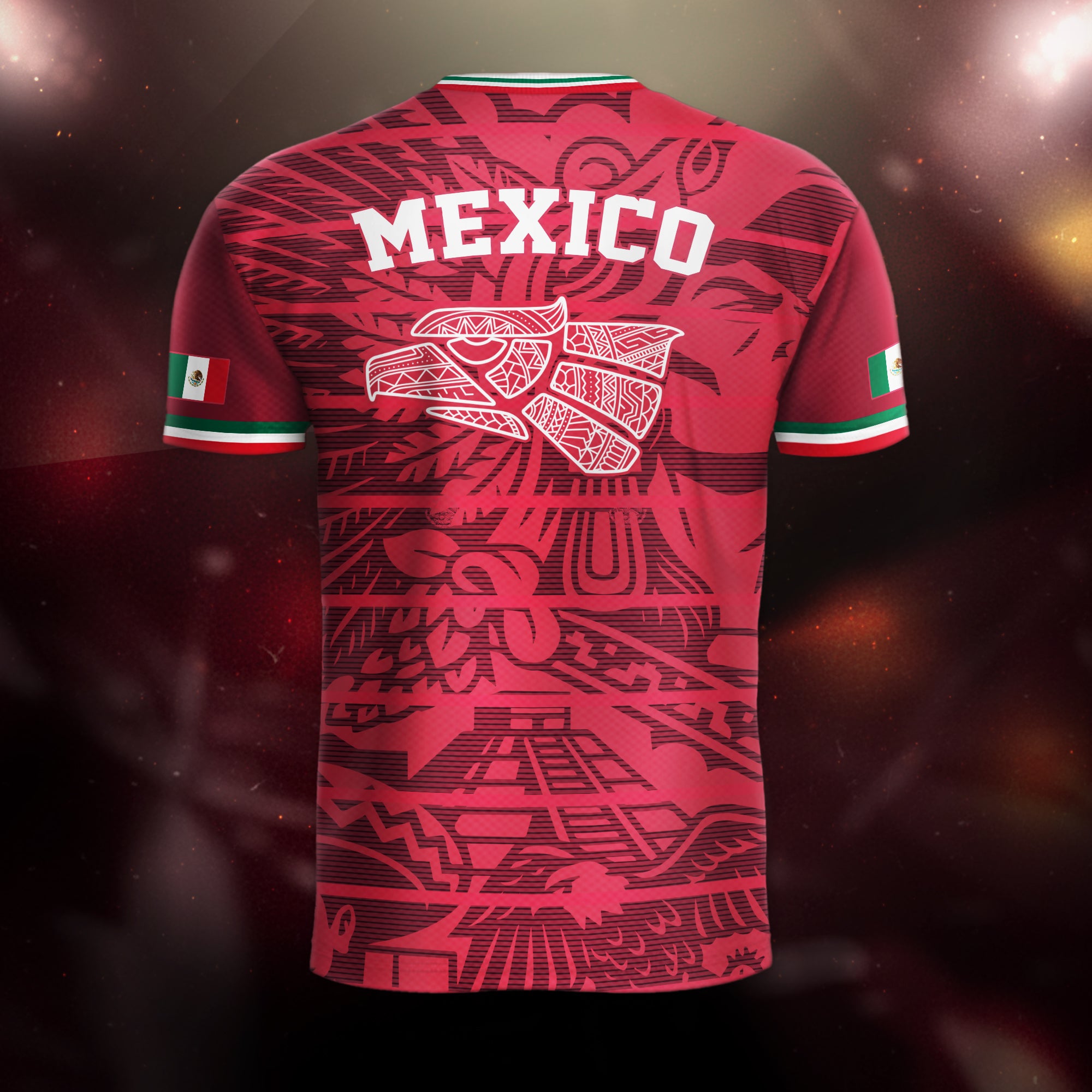 Mexico Red Aztec Heritage Eagle Soccer Jersey