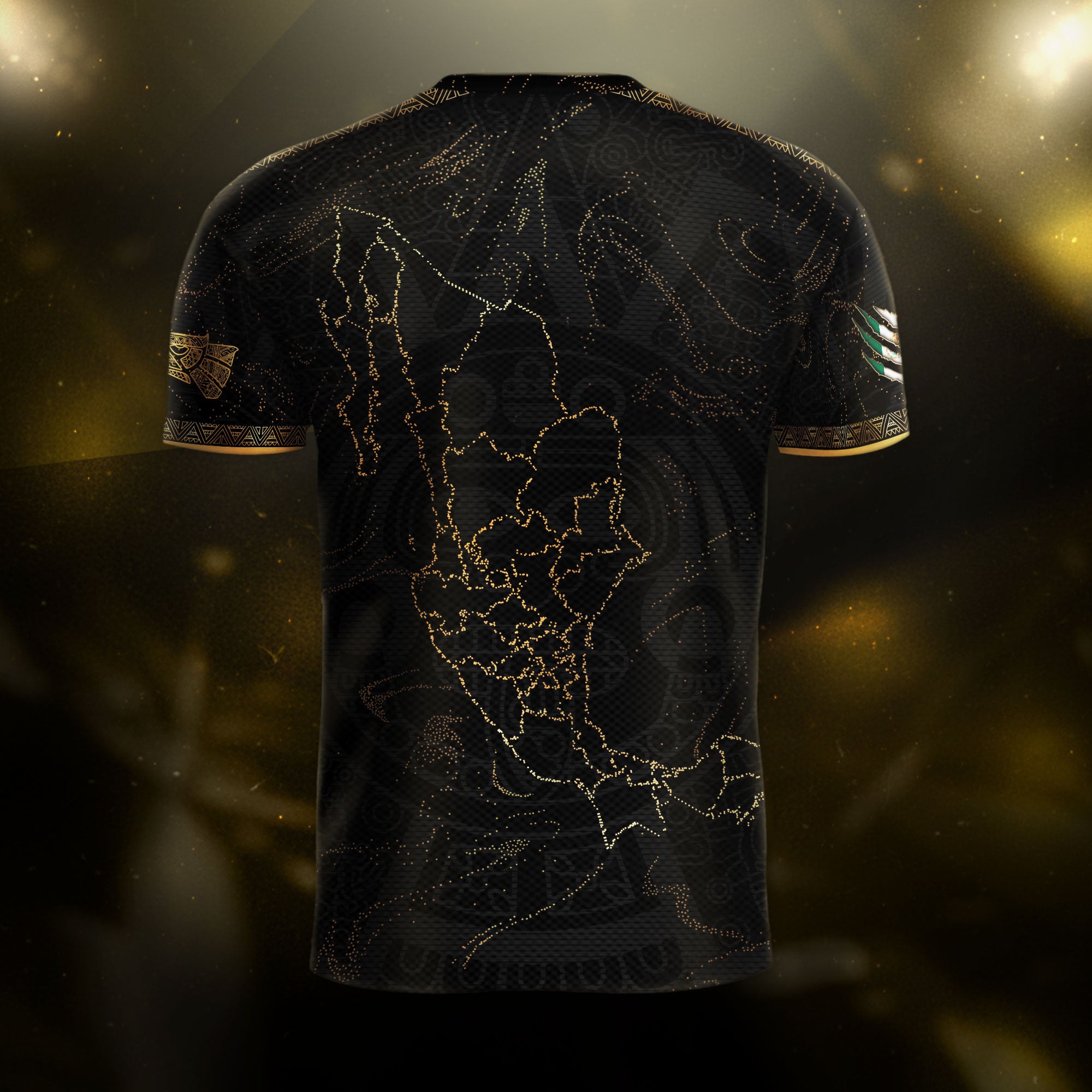Mexico Black Gold Map Heritage Soccer Jersey