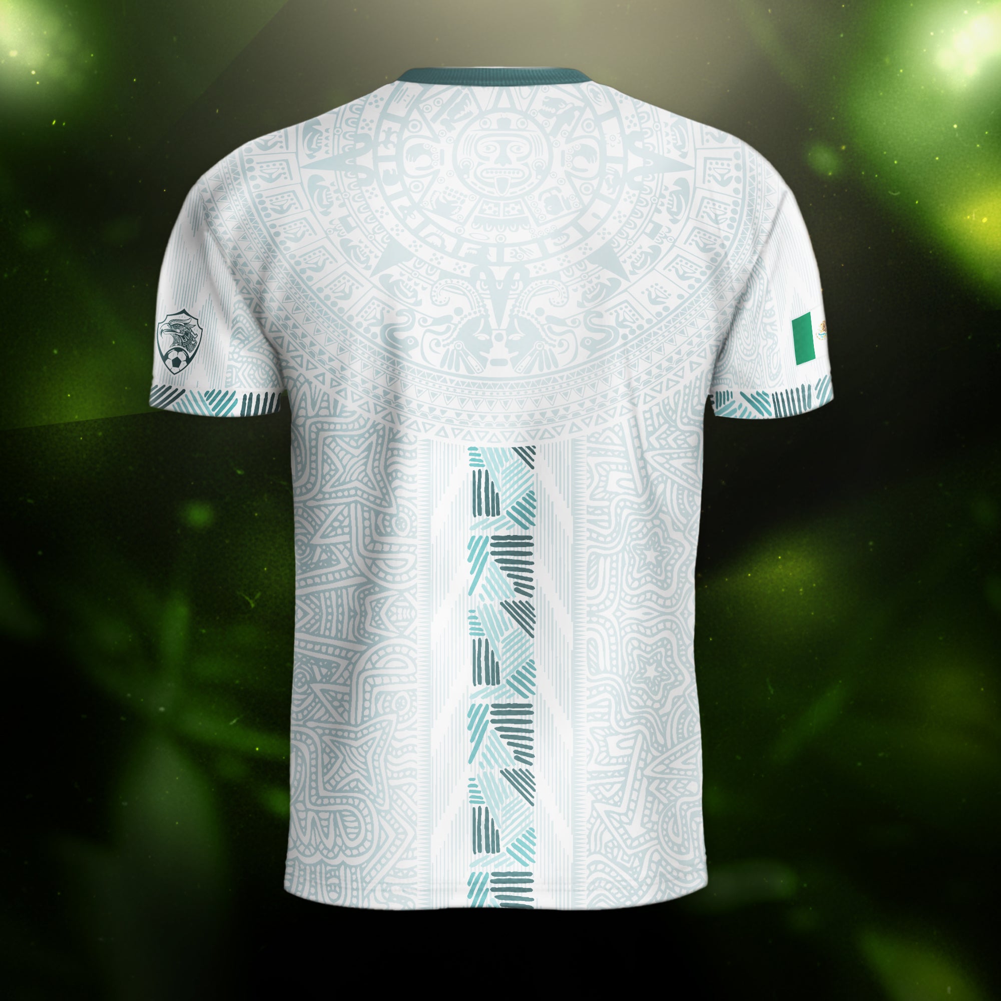 Mexico White Green Aztec Calendar Heritage Soccer Jersey