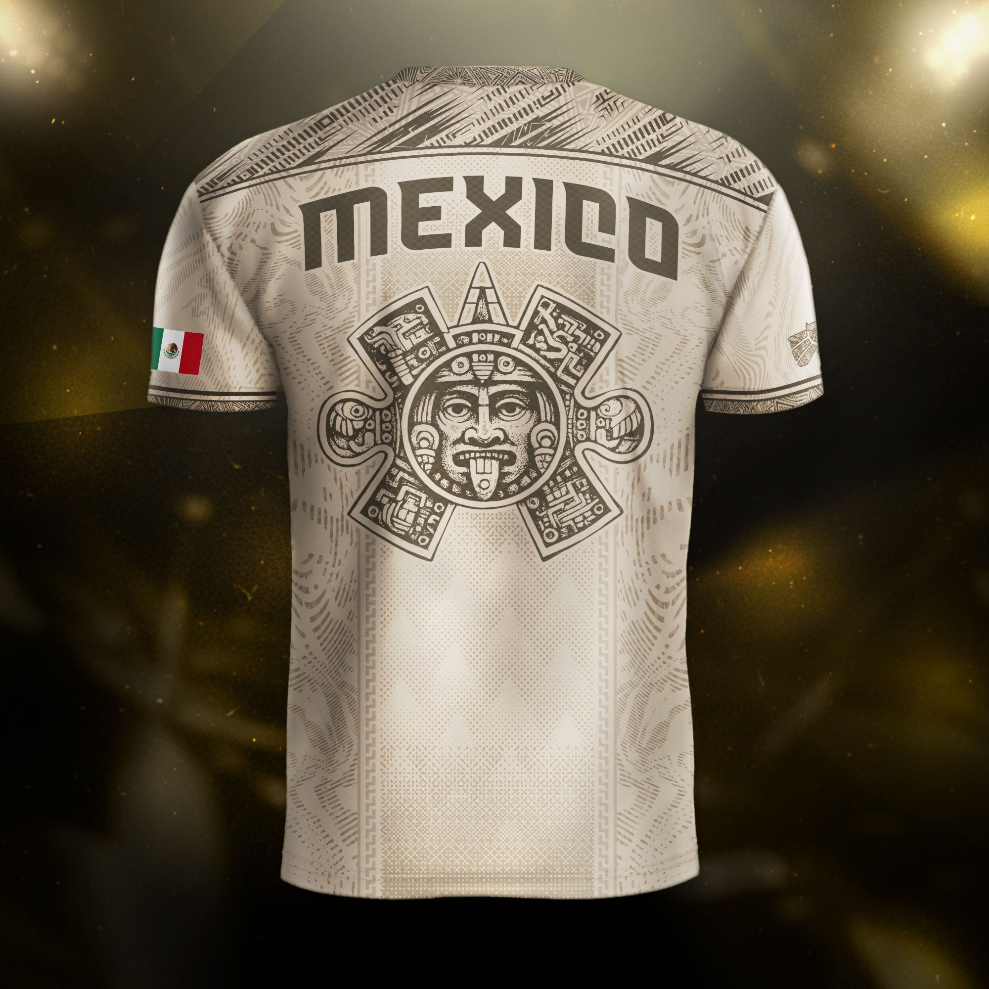 Mexico Soccer Jersey Beige Aztec Eagle Heritage Design