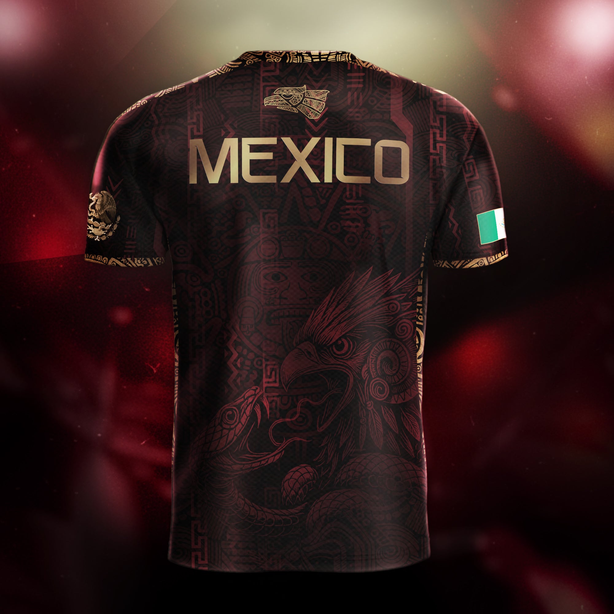 Mexico Maroon Aztec Eagle Heritage Soccer Jersey