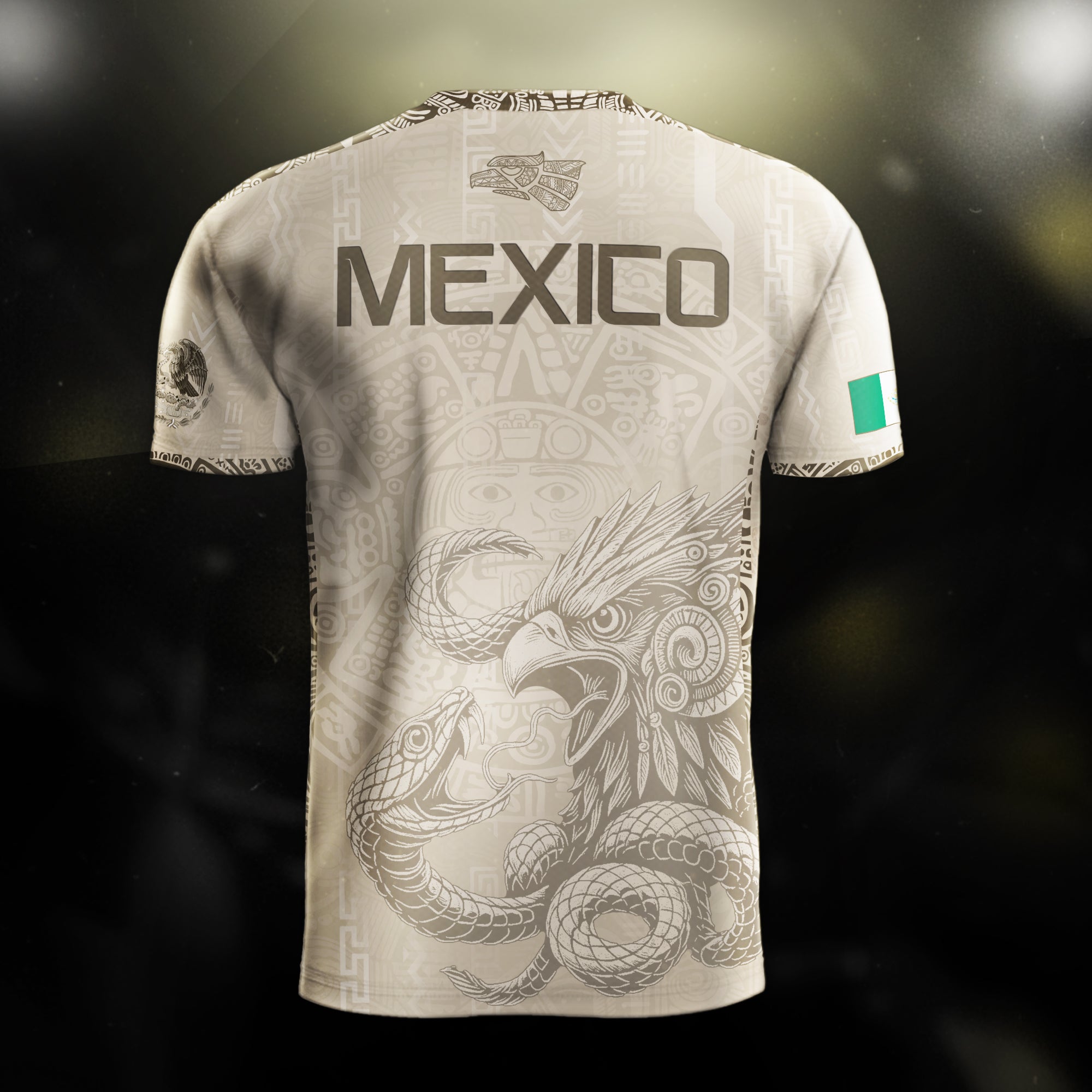 Mexico Beige Aztec Sunstone Eagle Heritage Soccer Jersey