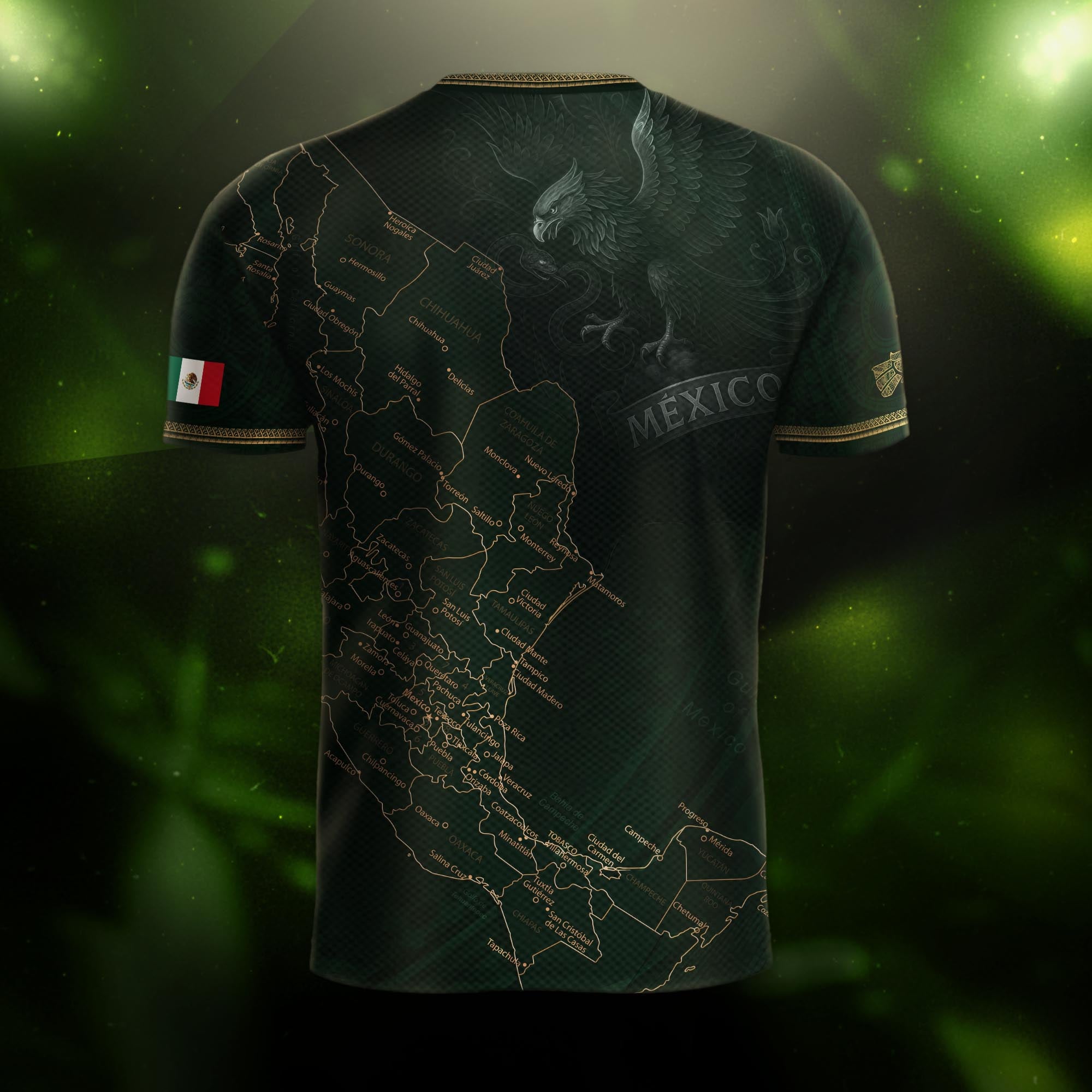 Mexico Green Map Design Aztec Heritage Pride Soccer Jersey