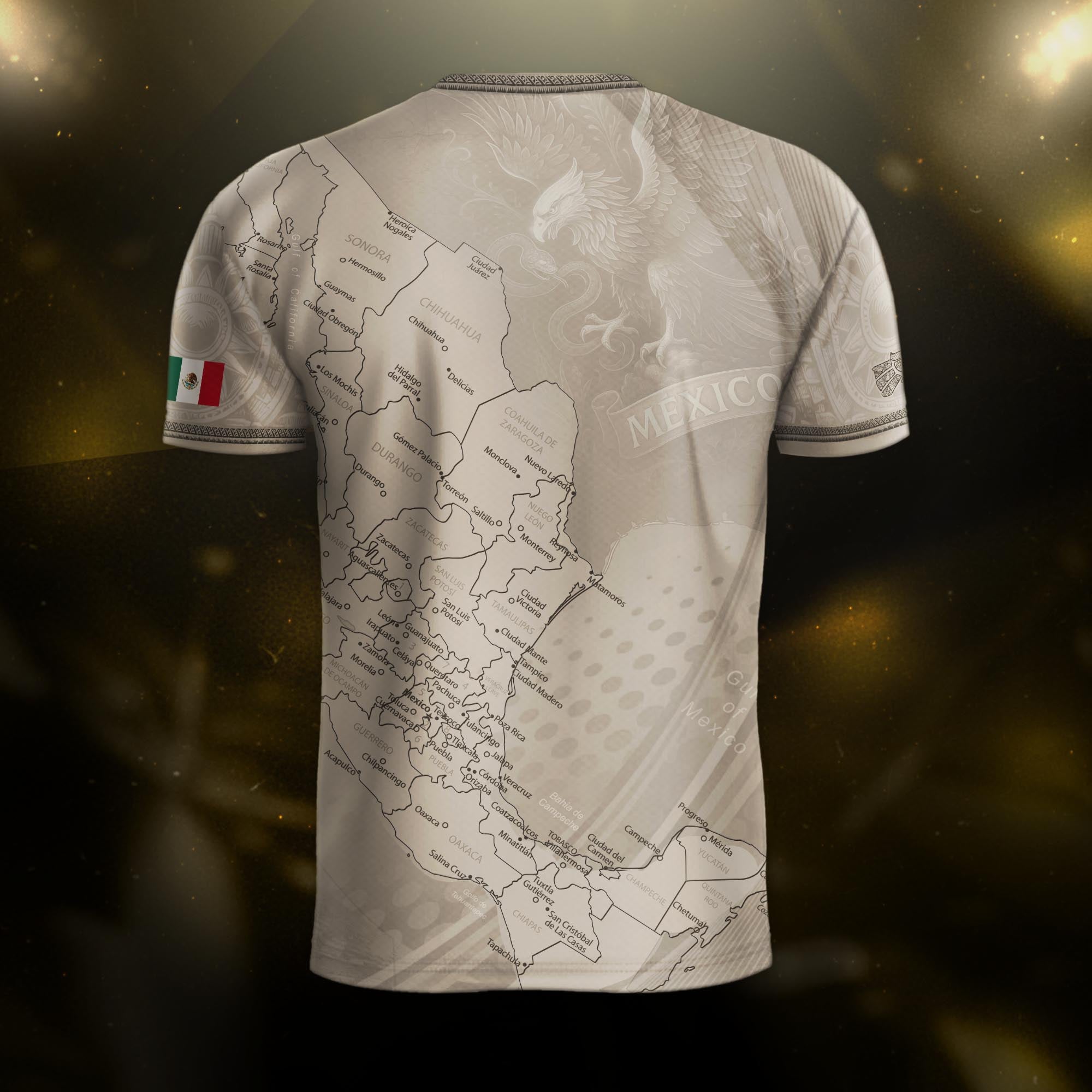 Mexico Beige Map Design Aztec Heritage Pride Soccer Jersey