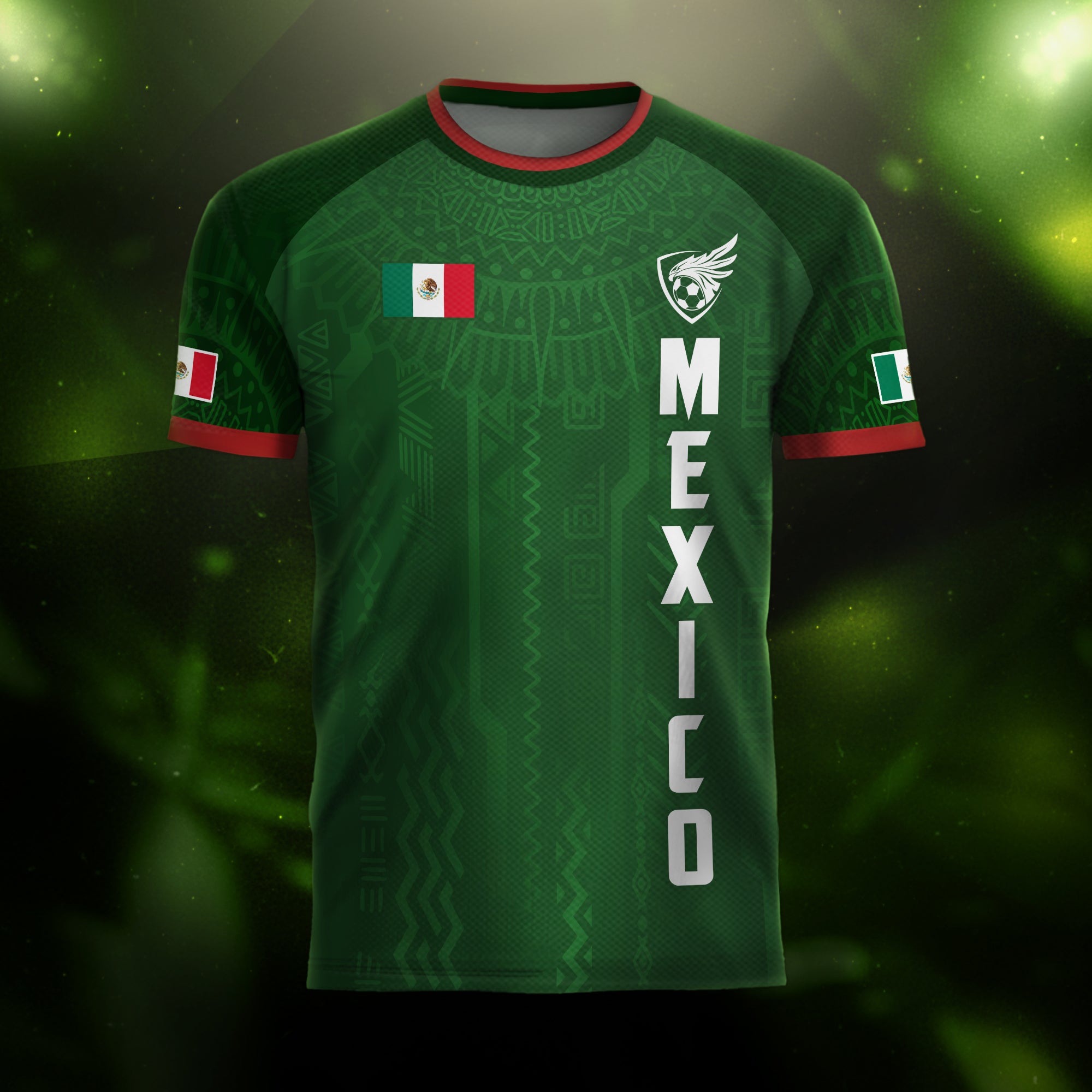 Mexico Green Heritage Soccer Jersey With National Emblem