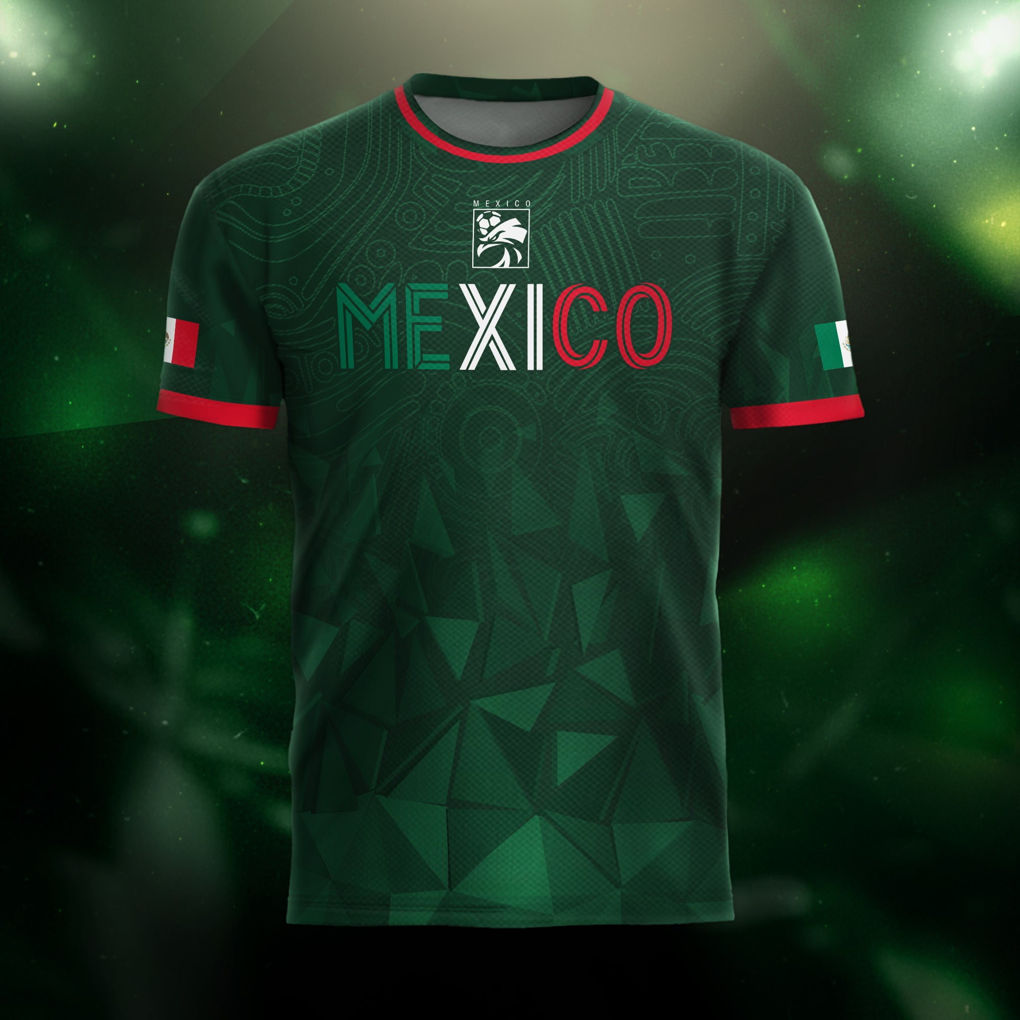Mexico Green Geometric Aztec Pride Soccer Jersey