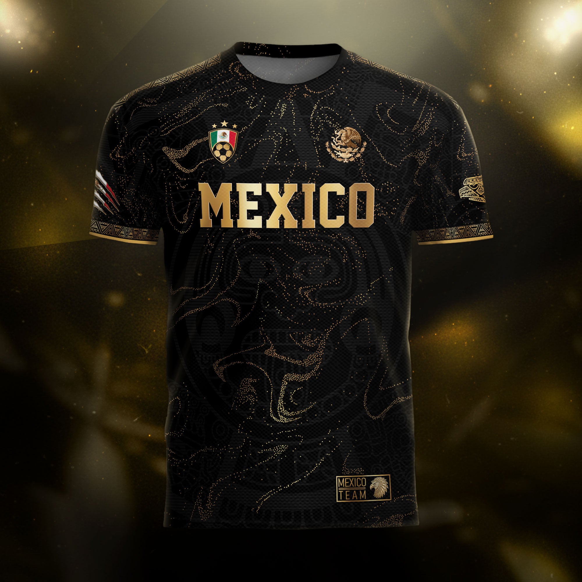 Mexico Black Gold Map Heritage Soccer Jersey