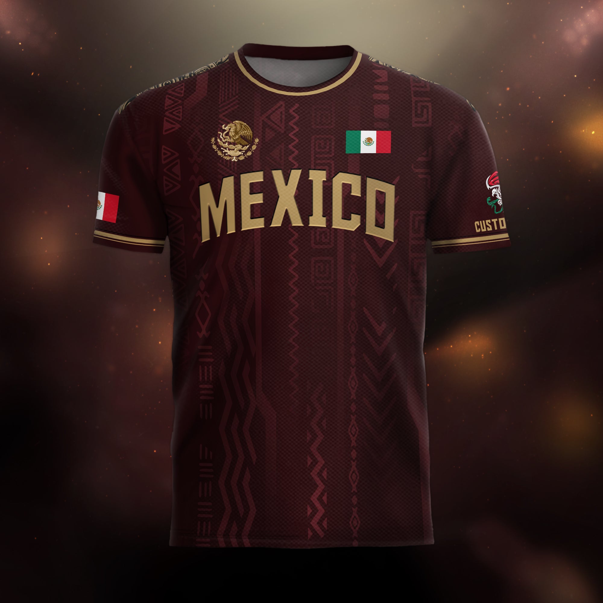 Custom Mexico Aztec Heritage Soccer Jersey Gold Eagle Pride Roots Design Shirt
