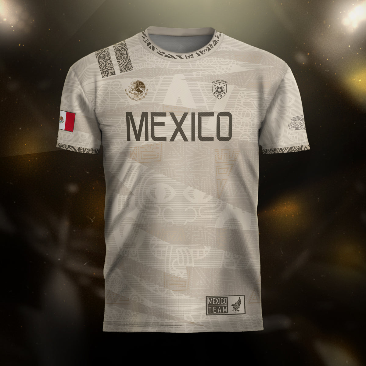Mexico Beige Aztec Heritage Soccer Jersey