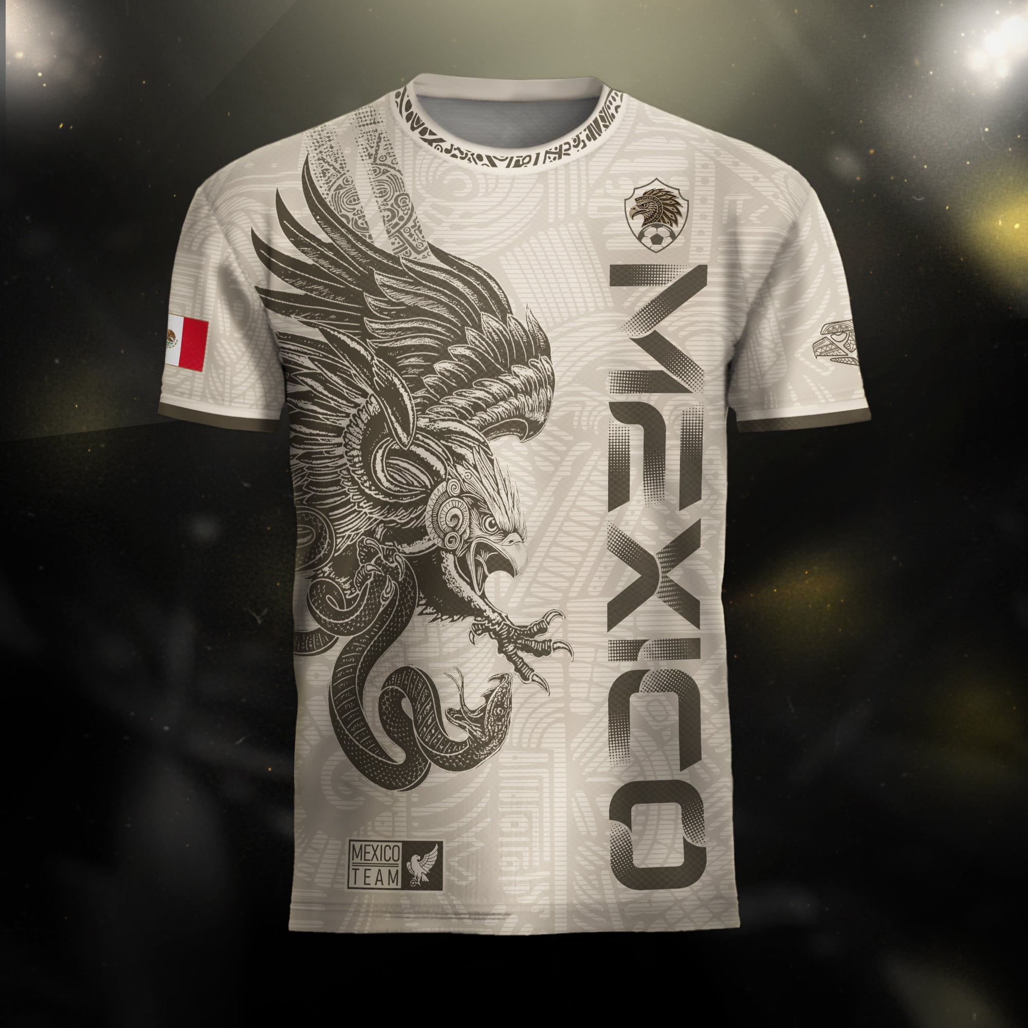Mexico Beige Aztec Eagle Heritage Adult Soccer Jersey