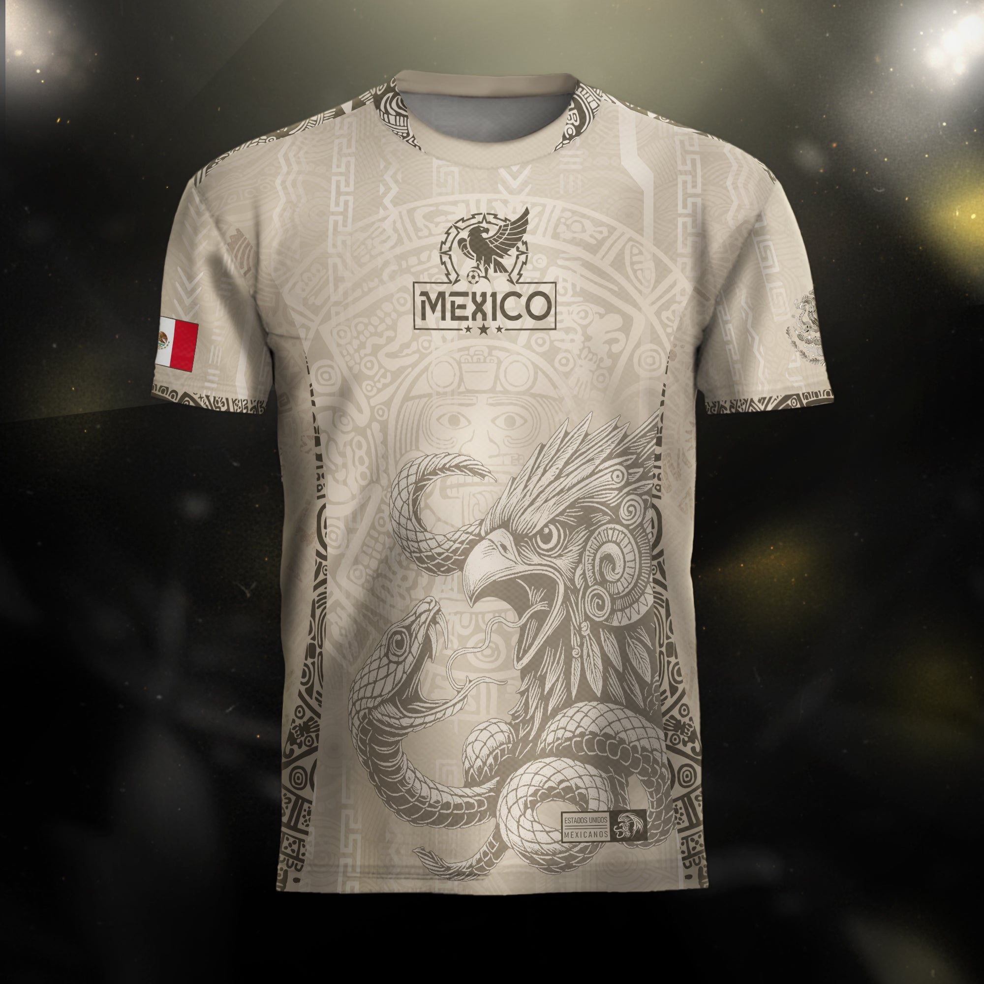 Mexico Beige Aztec Sunstone Eagle Heritage Soccer Jersey