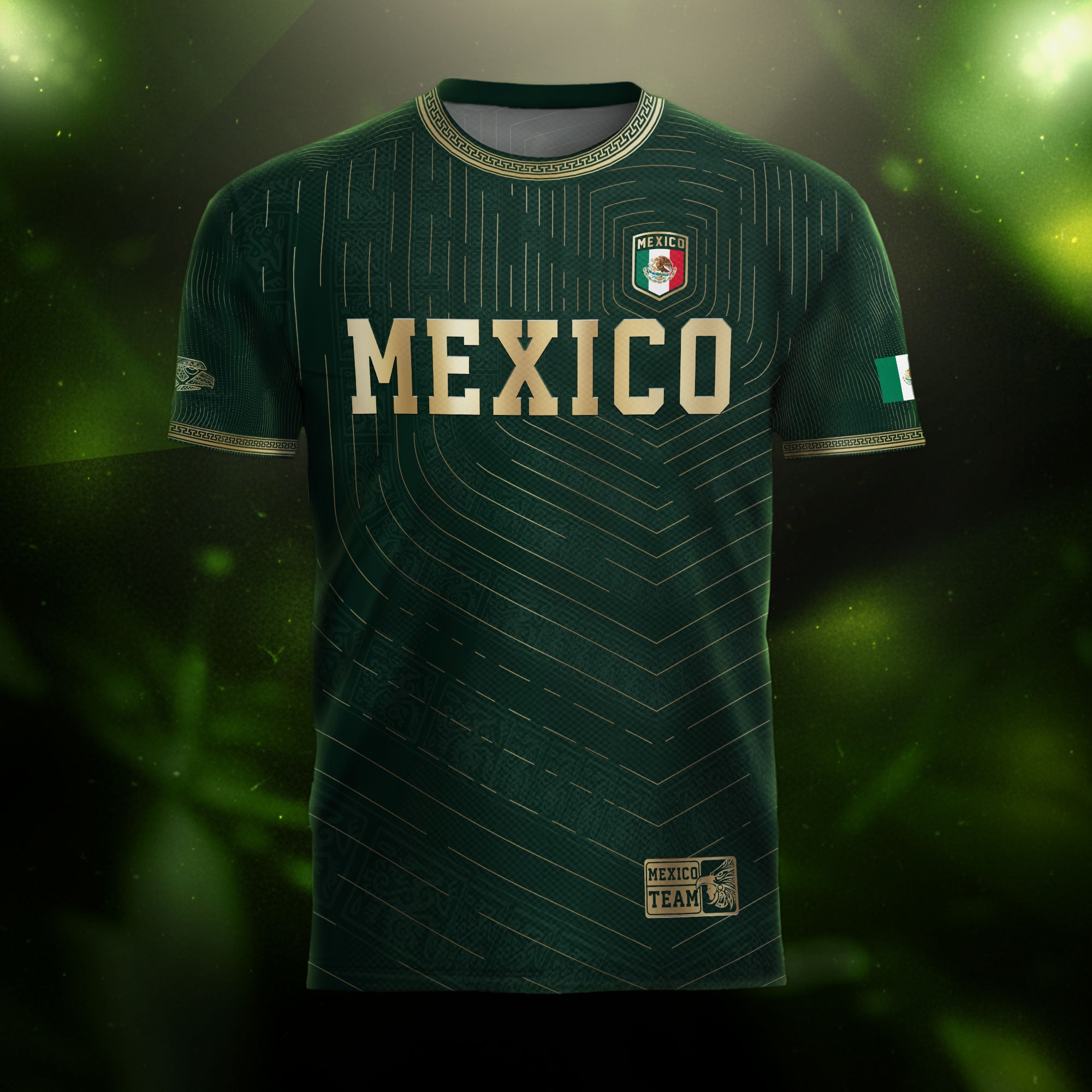 Mexico Green Gold Eagle Heritage Estados Unidos Mexicanos Soccer Jersey
