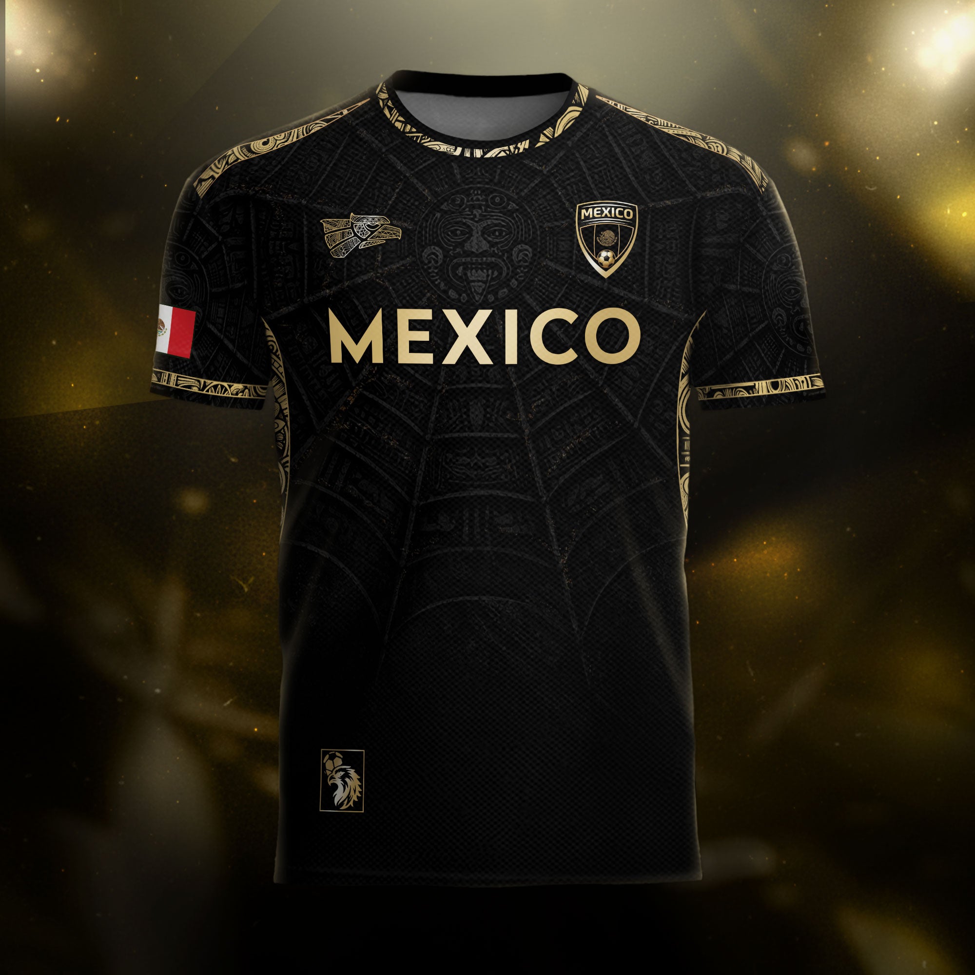 Mexico Black Gold Eagle Heritage Estados Unidos Mexicanos Football Soccer Jersey