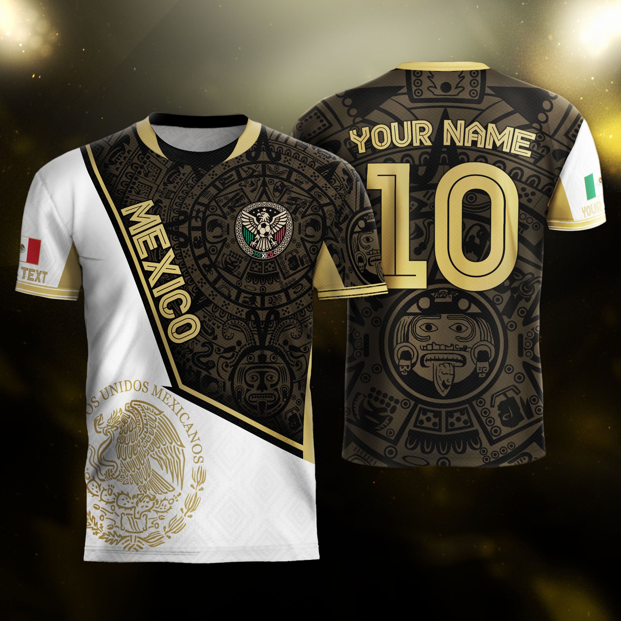 Custom Mexico Soccer Jersey with Name & Number – Aztec Style