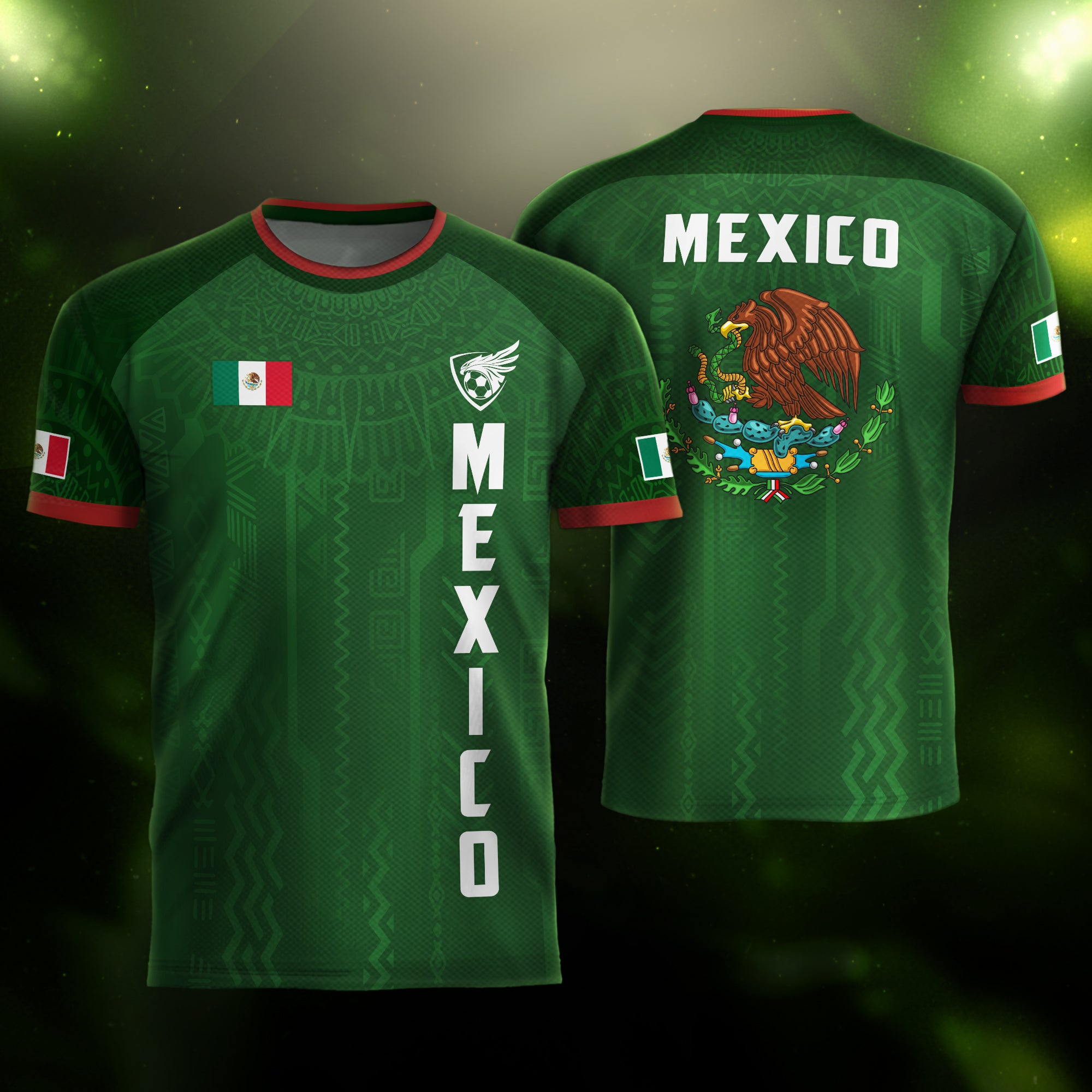 Mexico Green Heritage Soccer Jersey With National Emblem