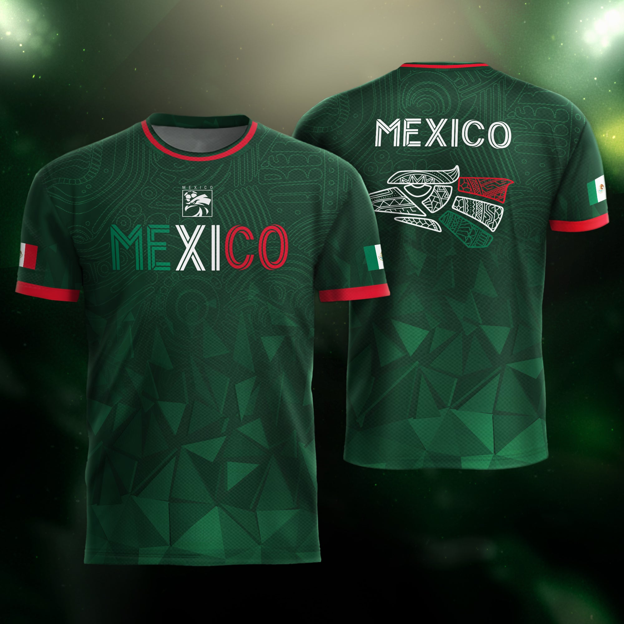 Mexico Green Geometric Aztec Pride Soccer Jersey