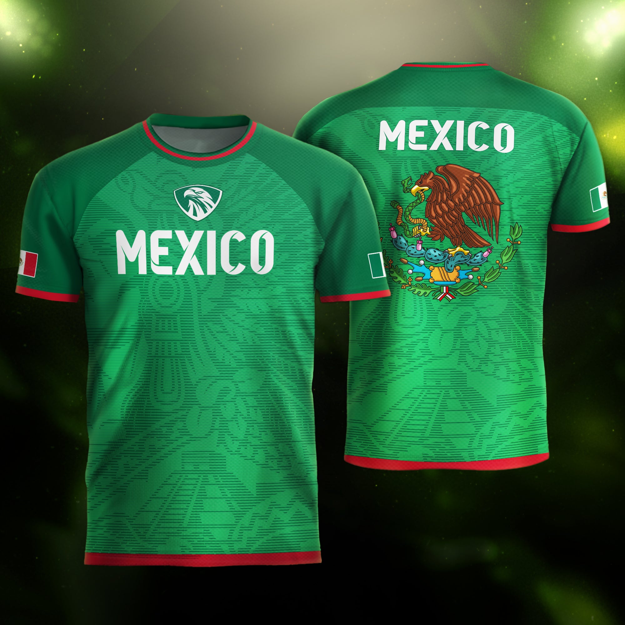 Mexico Green National Emblem Heritage Soccer Jersey