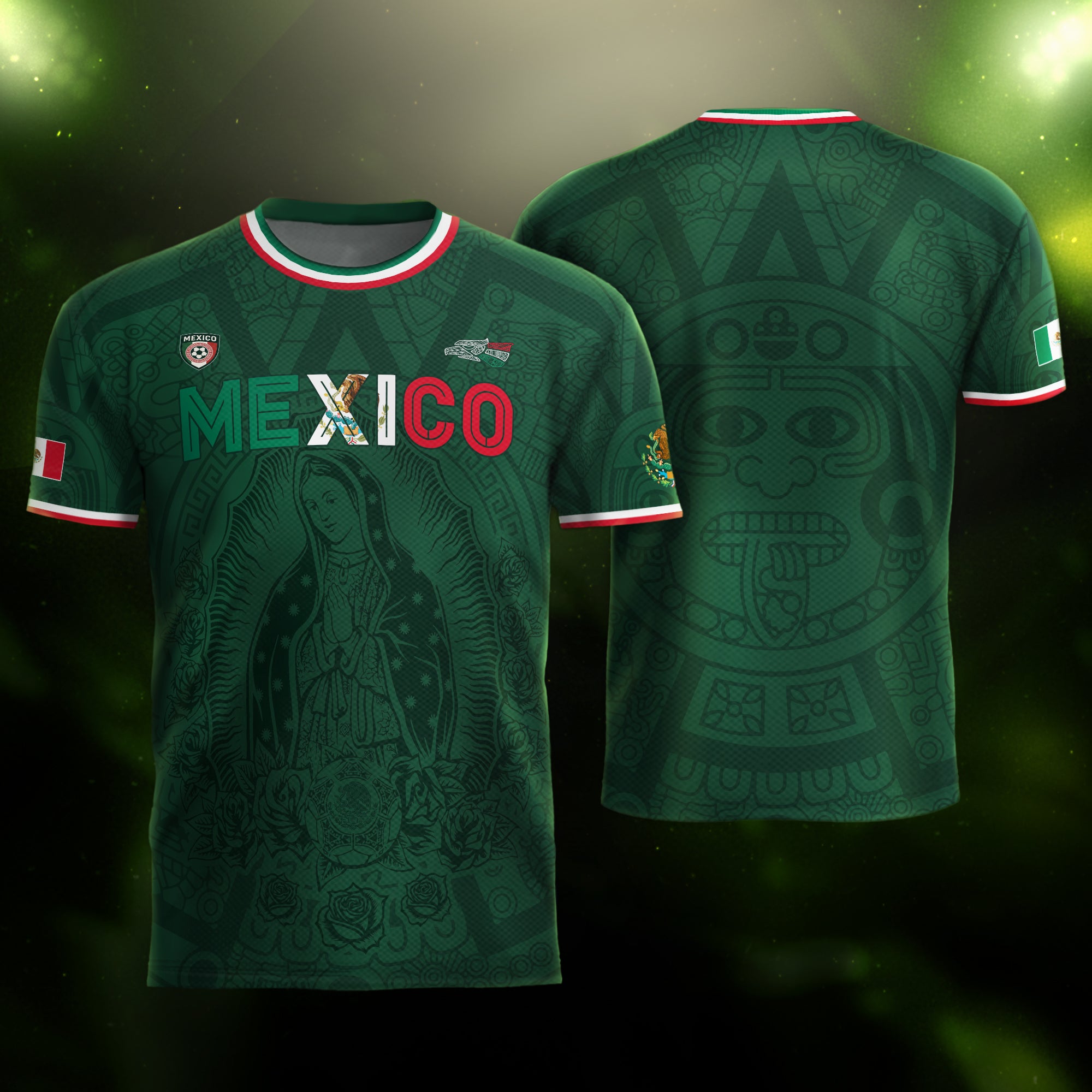 Mexico Virgin Of Guadalupe Green Heritage Soccer Jersey