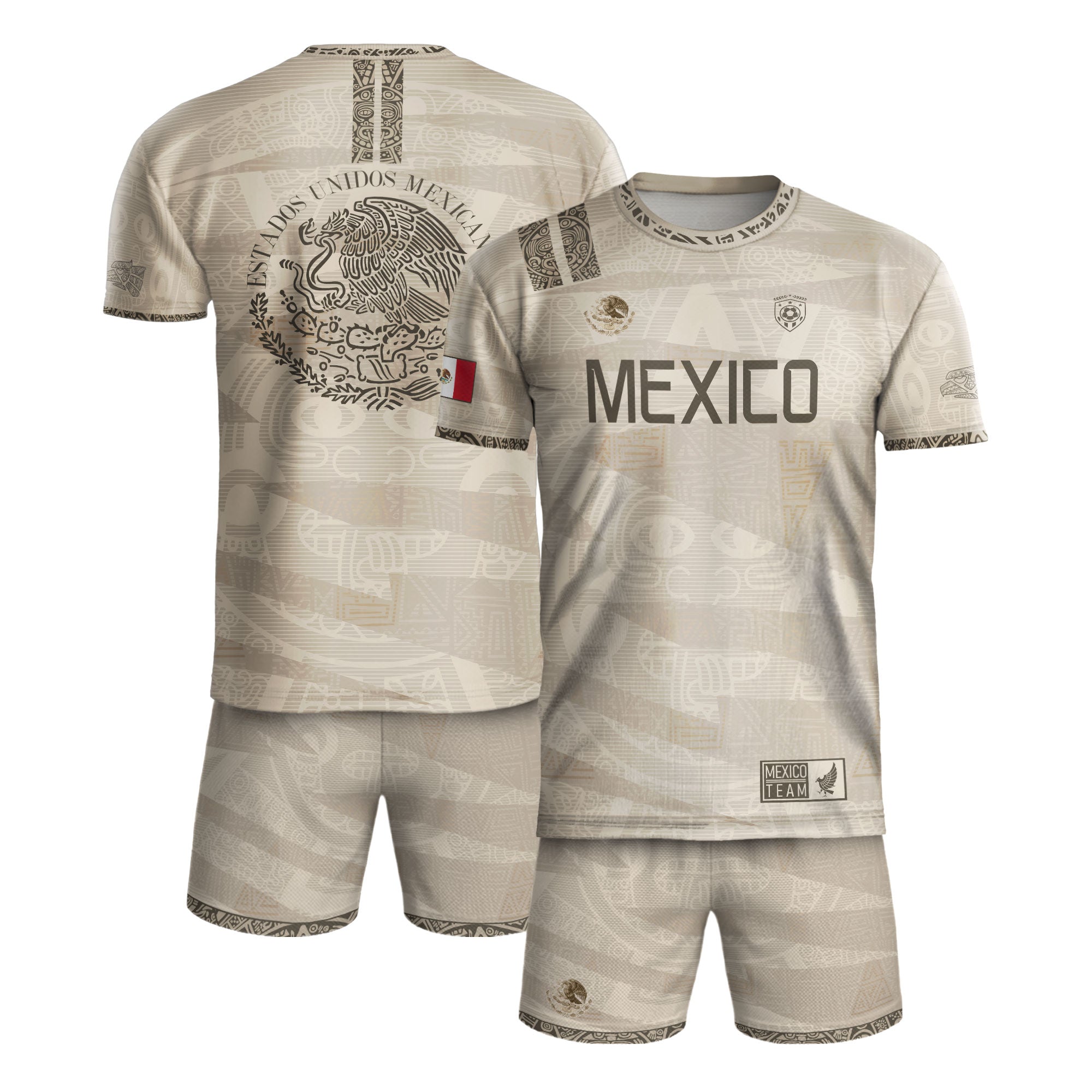Mexico Beige Aztec Heritage Soccer Jersey