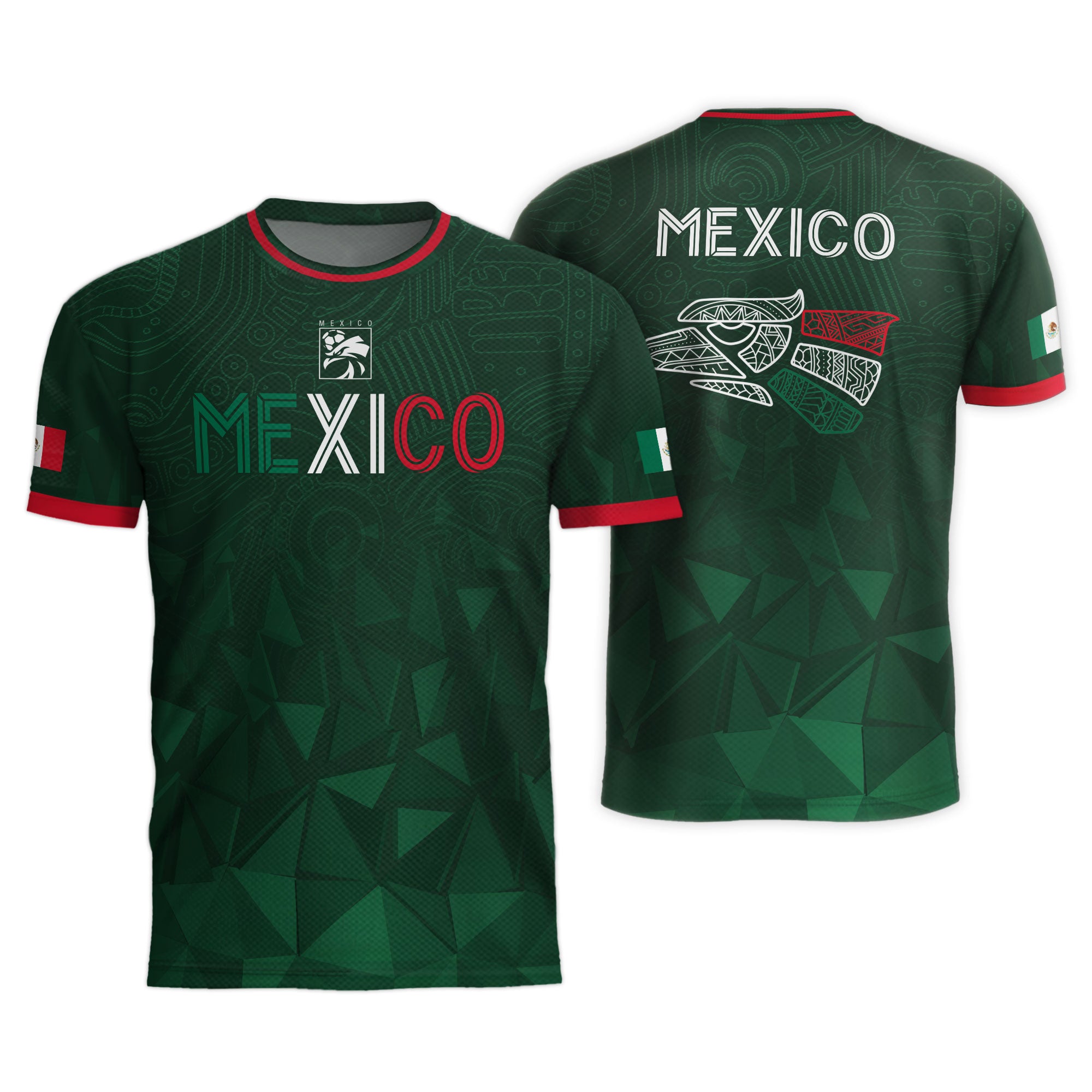 Mexico Green Geometric Aztec Pride Soccer Jersey