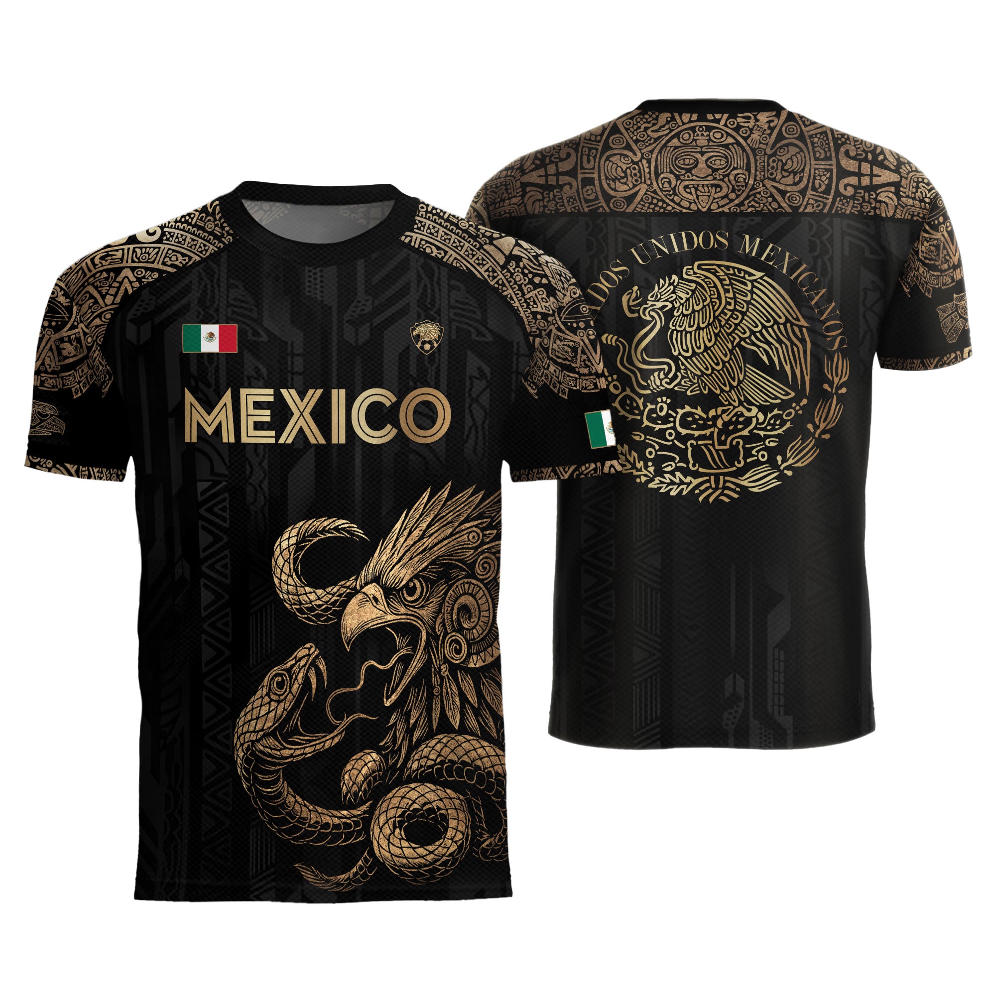 Mexico Black Eagle Aztec Heritage Soccer Jersey