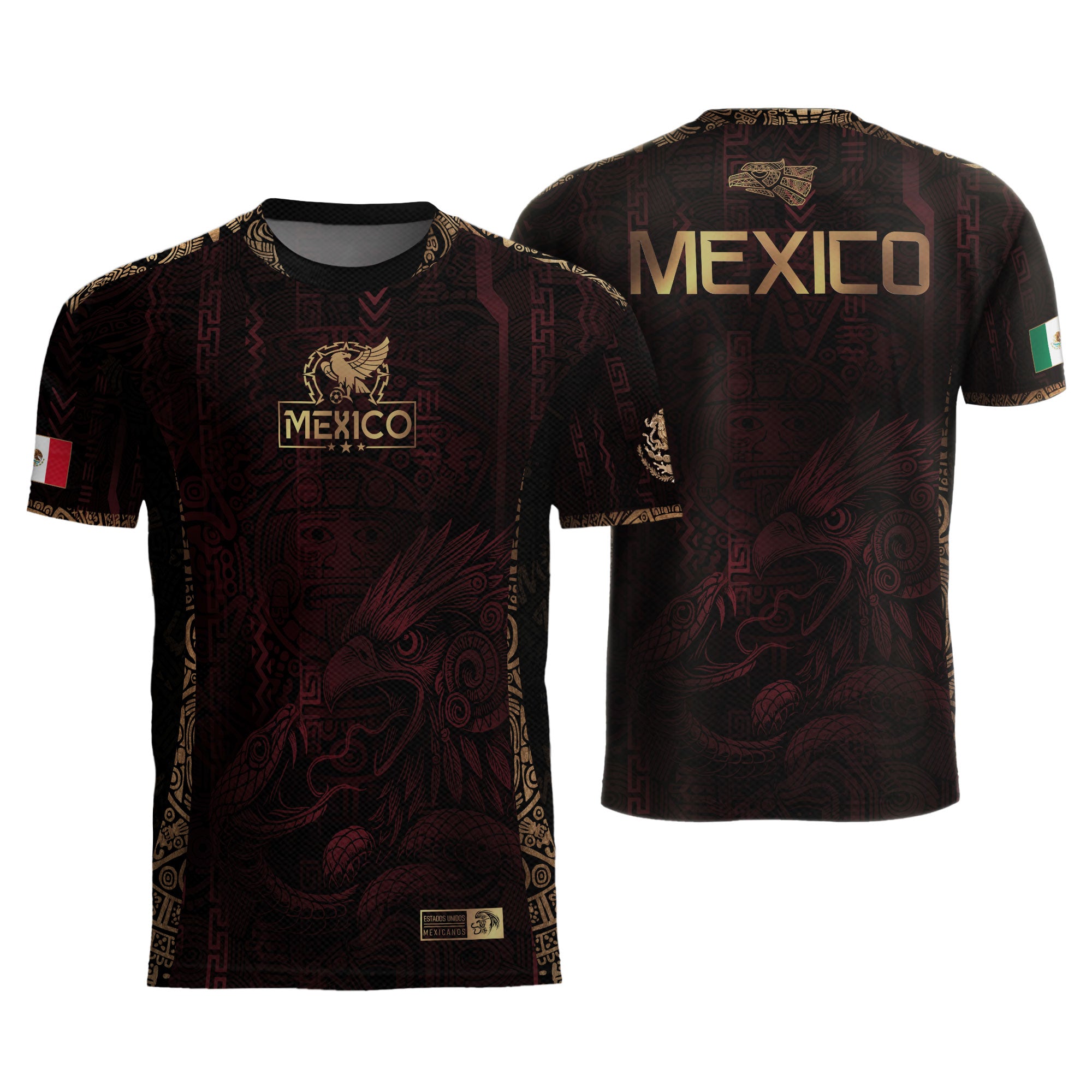 Mexico Maroon Aztec Eagle Heritage Soccer Jersey