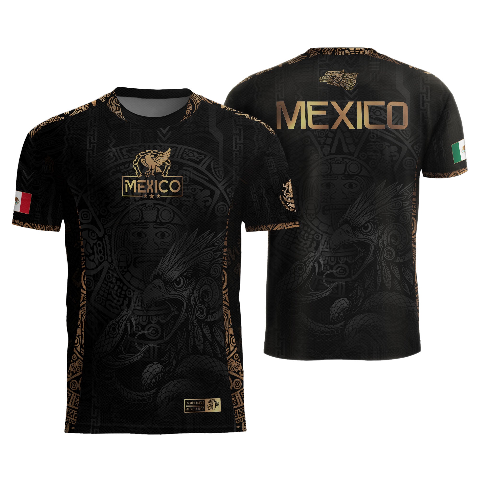 Mexico Black Aztec Sunstone Eagle Heritage Soccer Jersey