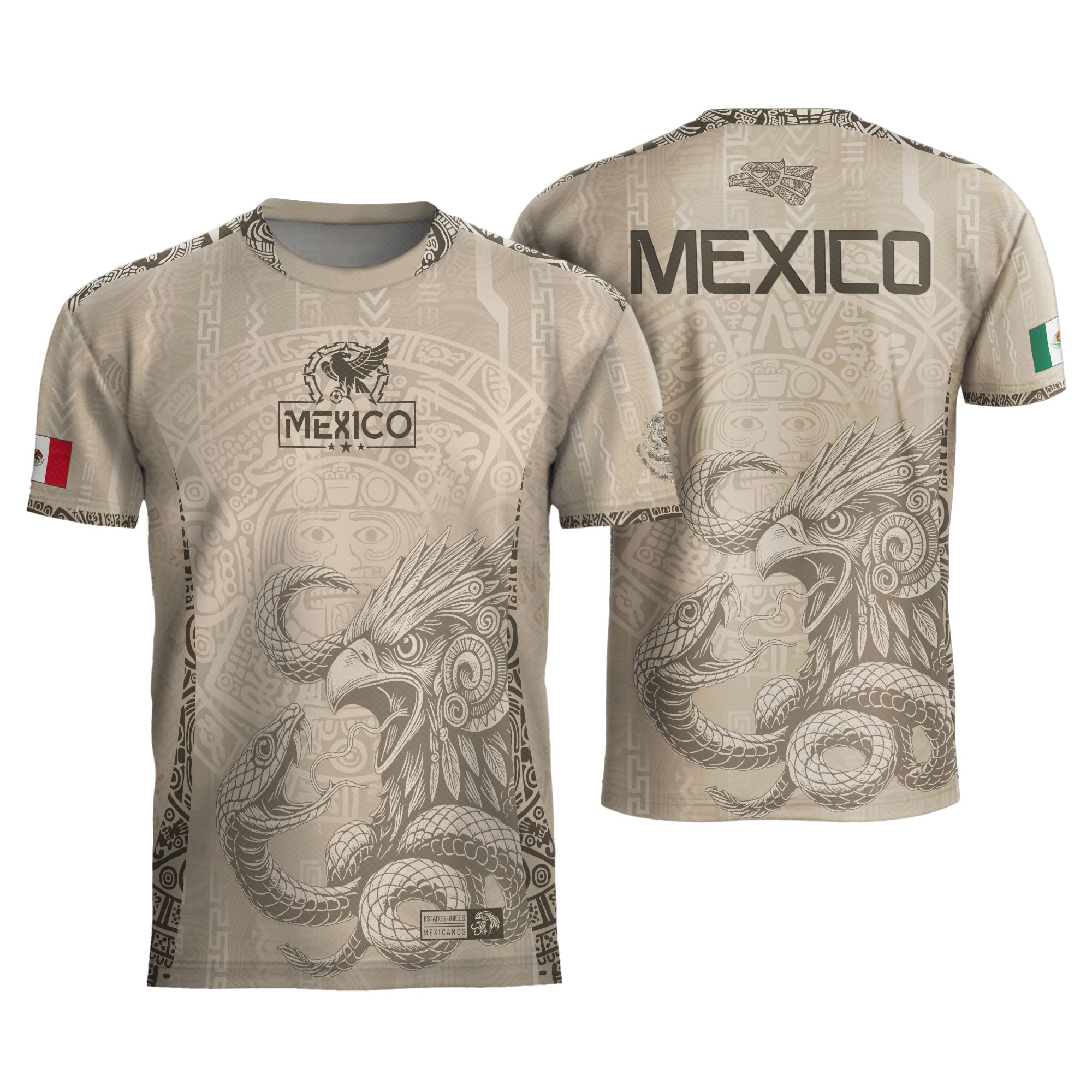 Mexico Beige Aztec Sunstone Eagle Heritage Soccer Jersey