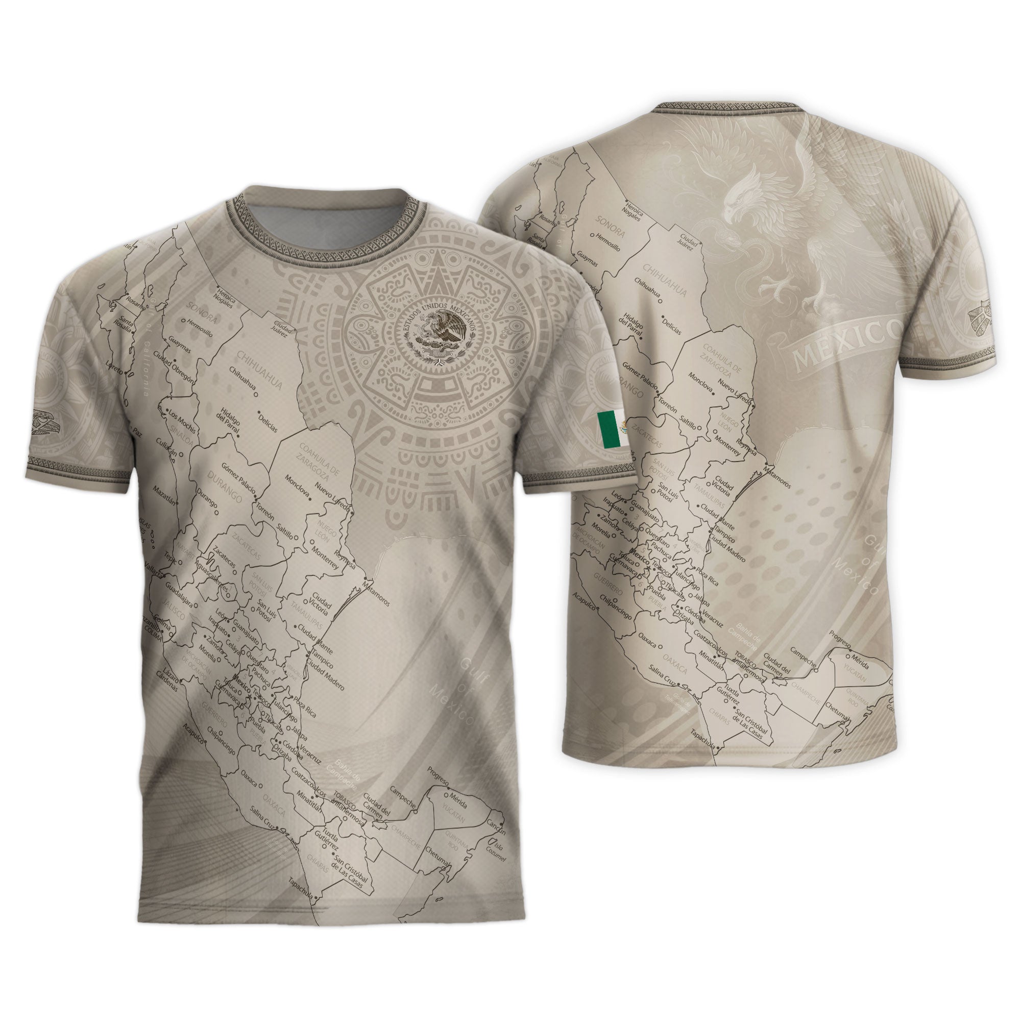 Mexico Beige Map Design Aztec Heritage Pride Soccer Jersey