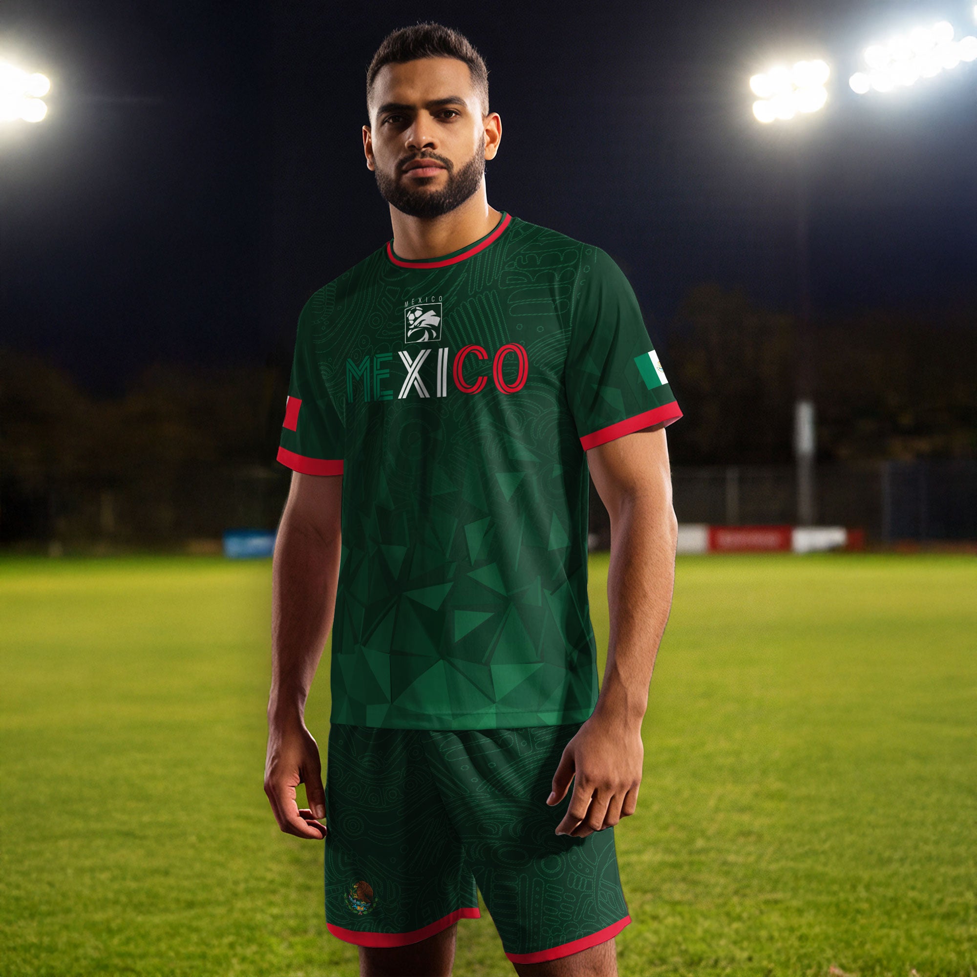 Mexico Green Geometric Aztec Pride Soccer Jersey